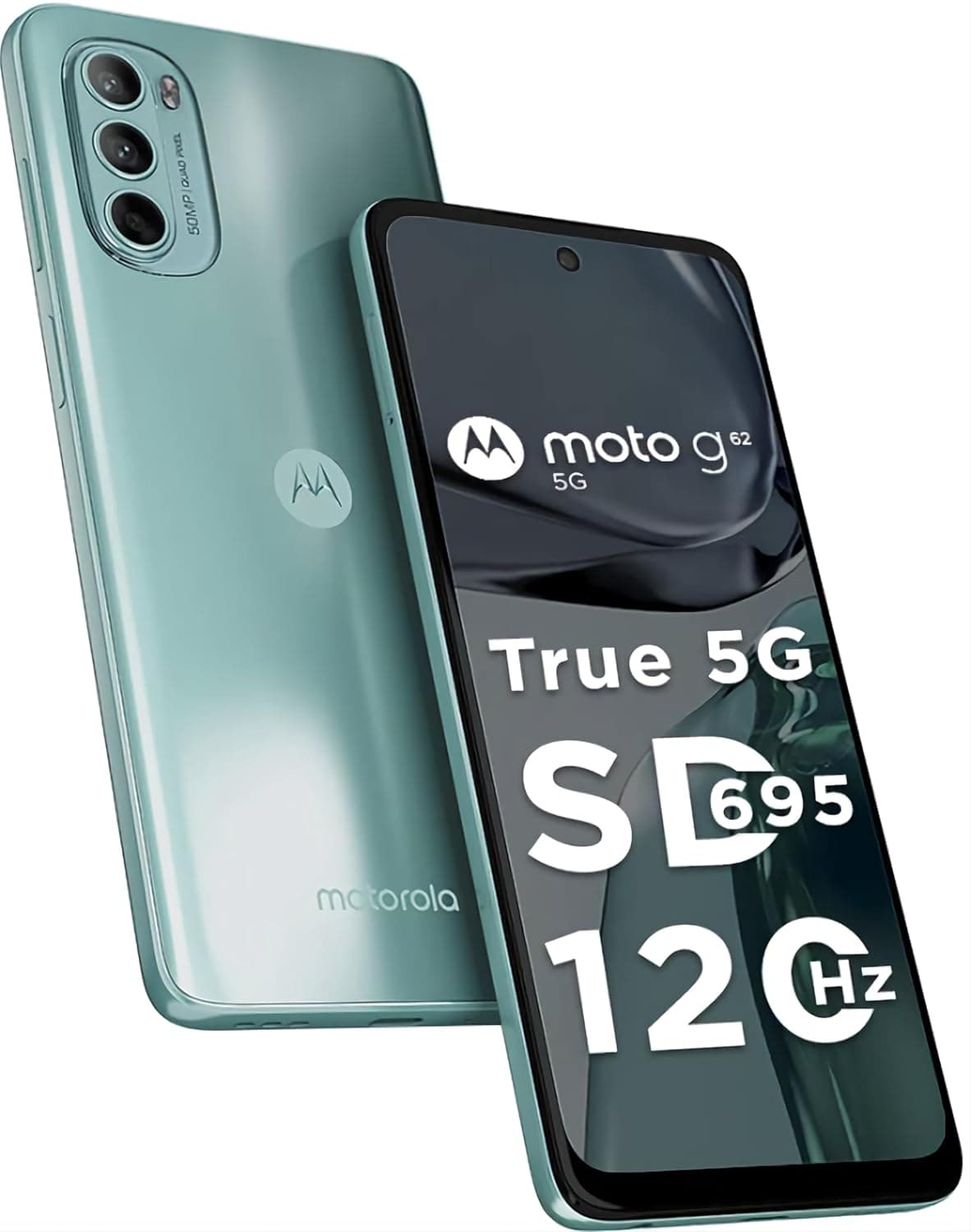 Motorola Moto G62 Dual-SIM 128GB ROM + 6GB RAM (GSM Only | No CDMA) Factory Unlocked 5G Smartphone (Frosted Blue) - International Version