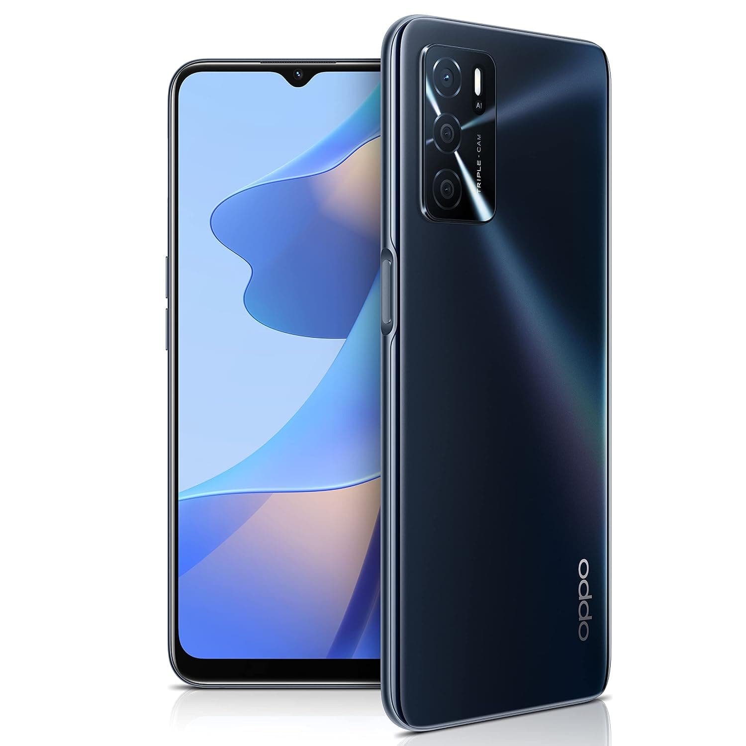 OPPO A16 Dual SIM Smartphone 64GB 4GB RAM, 6.52 inch Eye care Display, 5000mAh Long lasting Battery, UAE VERSION 4G LTE Android Mobile Phone Unlocked Crystal Black, CPH2269