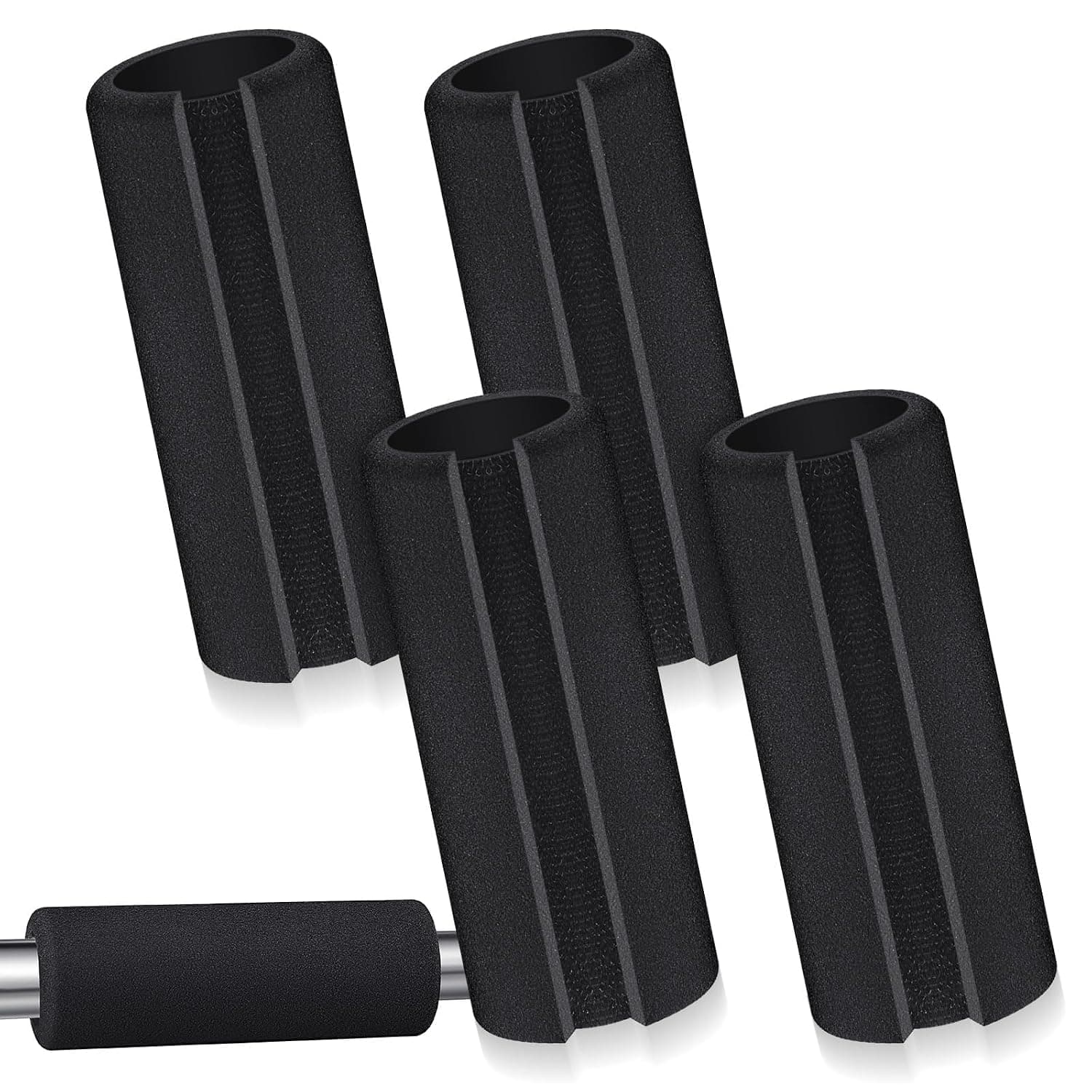 4 Pcs 4.25" NBR Rubber Foam Handle Grips, Soft Shock-Absorbing Anti-Slip Covers for Bicycle, Fitness Equipment, Exercise Handles, Home Workout & Outdoor Gear
