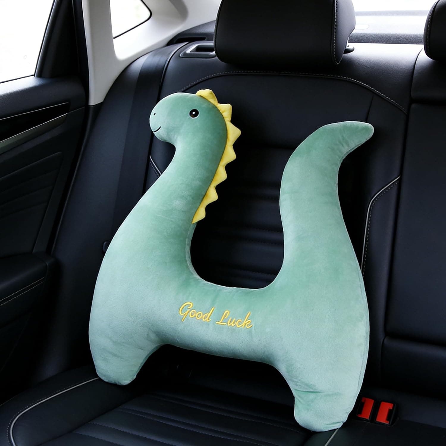 Car Seat Plush Pillow Toy, H-Shape Hugging Cushion for Travel, Soft Dinosaur Car Pillow for Kids & Passengers, Cute Car Sleeping Companion (Dinosaur)