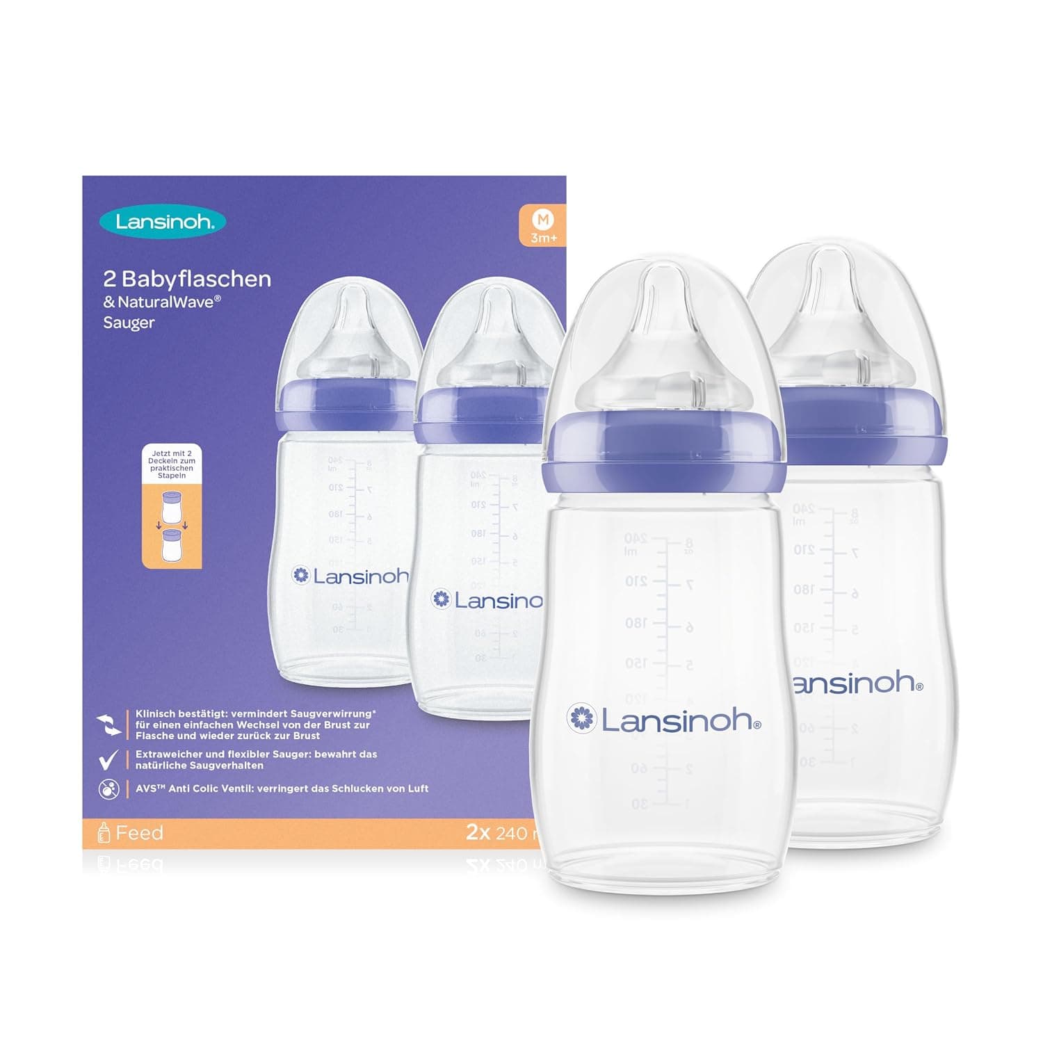 Lansinoh I Natural Wave Bottle 2x240ml