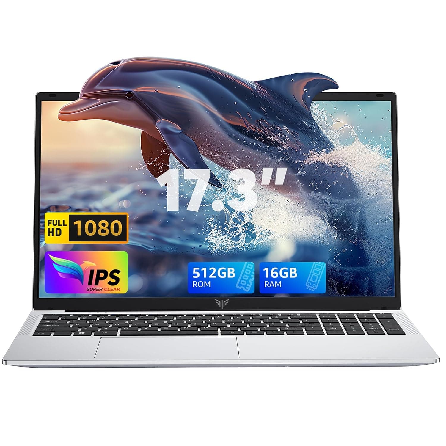 MALLRACE 2025 New Laptop,17.3-Inch FHD Display Laptop with Quad Core-12th Alder Lake N95(Up to 3.4GHz), 16GB RAM 512GB ROM Traditional Laptop Computer, 6000Mah Battery,Silver