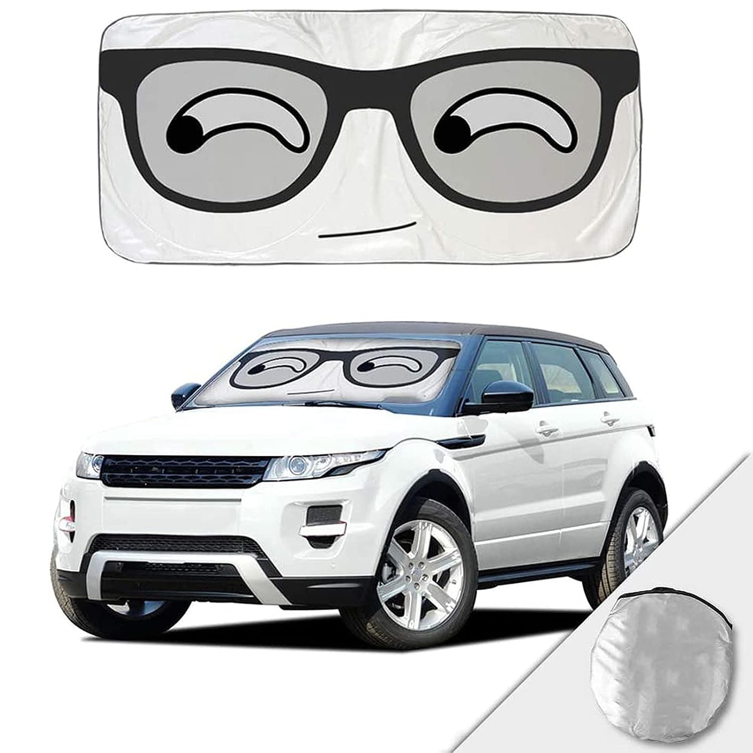 Car Windshield Sunshade 59 x 33.5 Inch, Auto Sun Shade Foldable Sun Visor | Front Window Sunshade Heat & UV Blocker to Keep Vehicle Cool & Damage Free Protect Kids Baby & Pets, Cute Cartoon Series