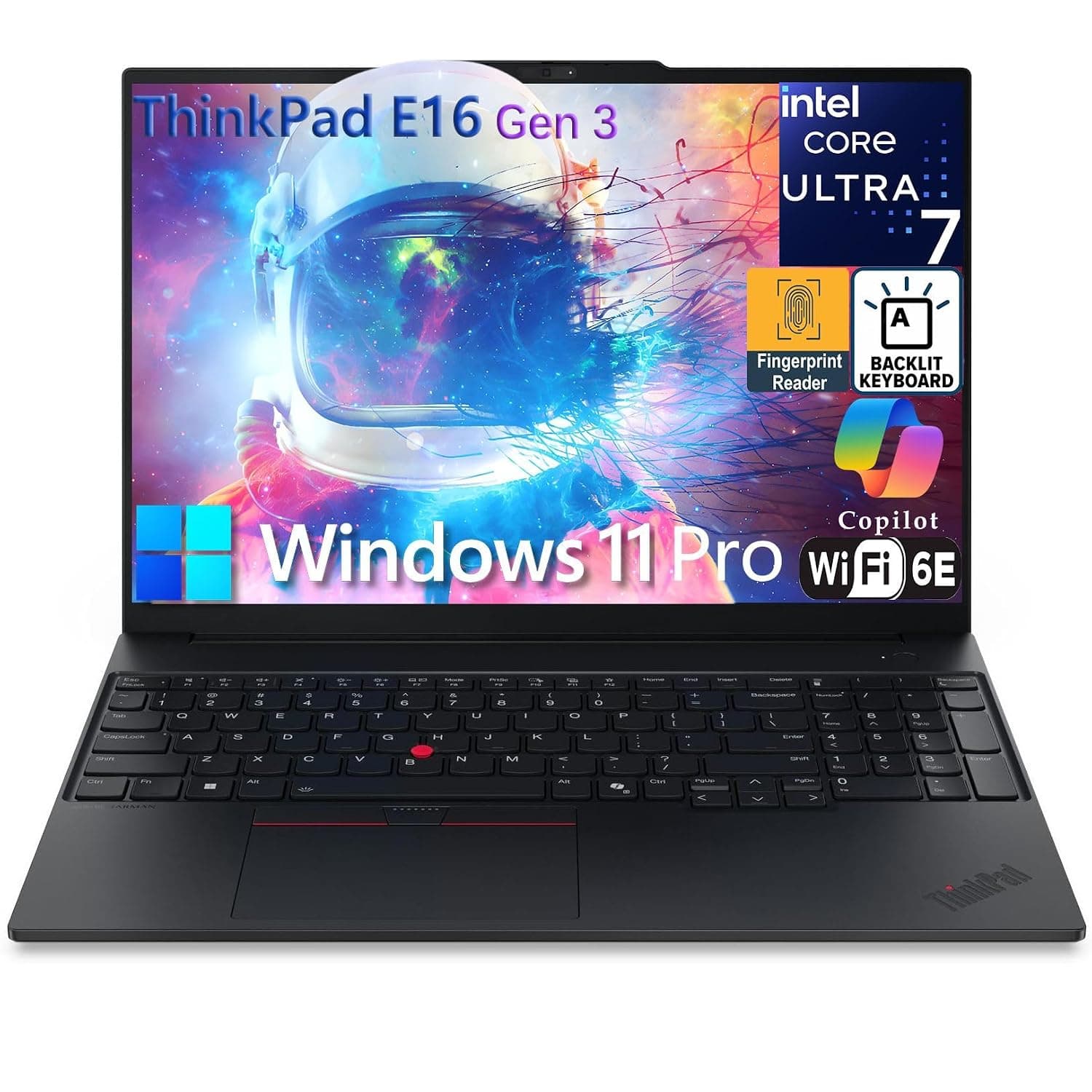Lenovo ThinkPad E16 Gen 3 16" FHD+ Business Laptop Computer, Intel 16-Core Ultra 7 255H (Beat i9-13900H), Arc 140T, 64GB DDR5 RAM, 4TB PCIe SSD, WiFi 6E, Bluetooth 5.3, Webcam, Windows 11 Pro