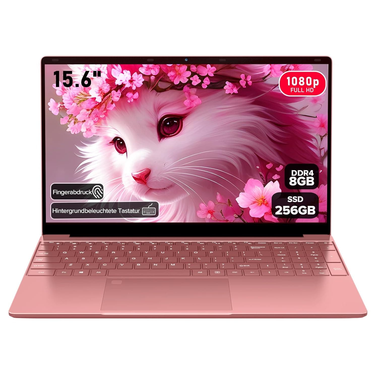 2026 Laptop Computer Notebook QWERTY, 15.6 Inch IPS FHD Display, 8GB RAM 256GB SSD, Celeron N5100 Processor, WiFi5, BT5.0, USB 3.0, Illuminated Keyboard, Fingerprint for Business, Home, Office and