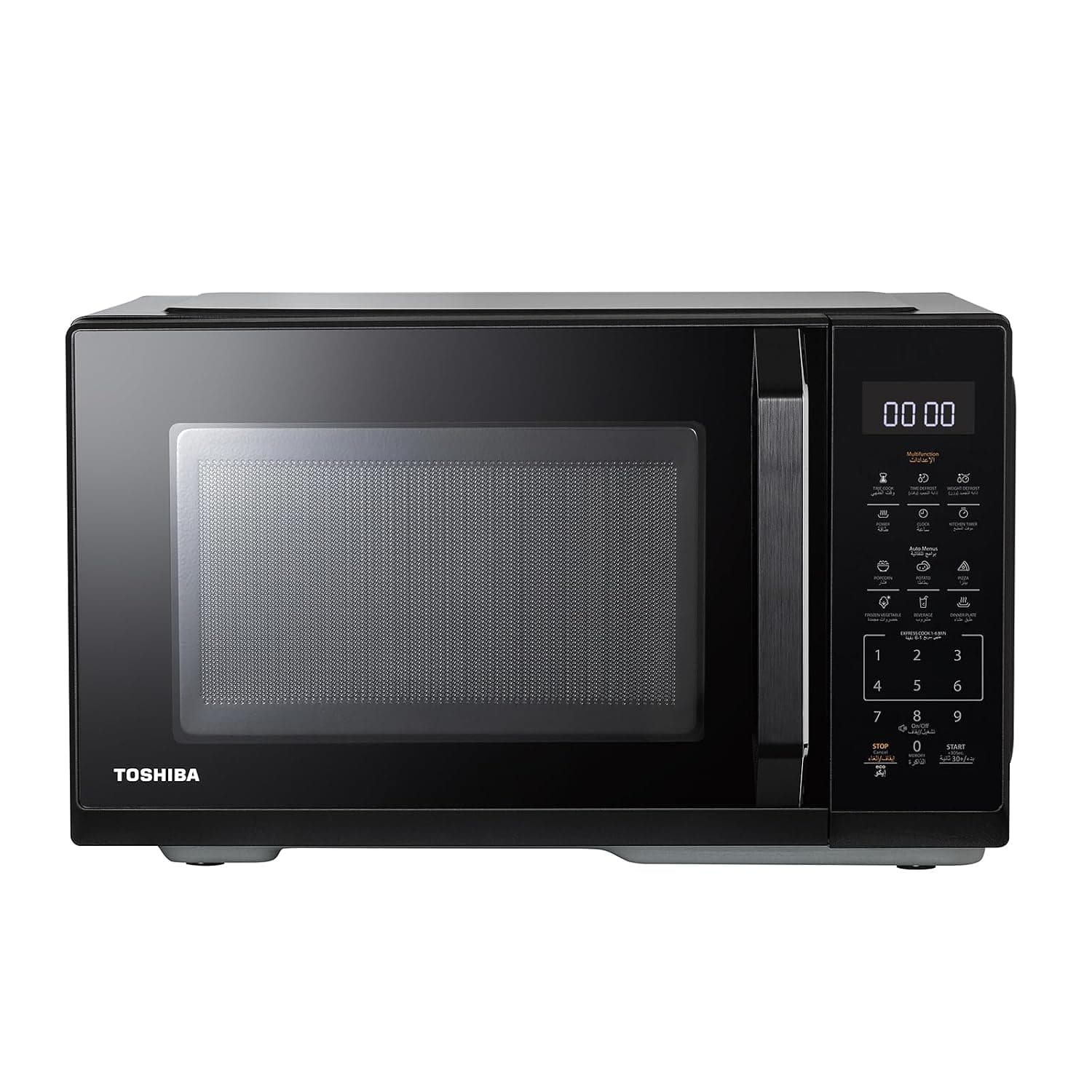 TOSHIBA Solo Microwave Oven 20L 800W Black Touch Control Panel Child Safety Lock | 6 Auto Menus | Ease Clean Cavity MW3-EM20PB(BK)