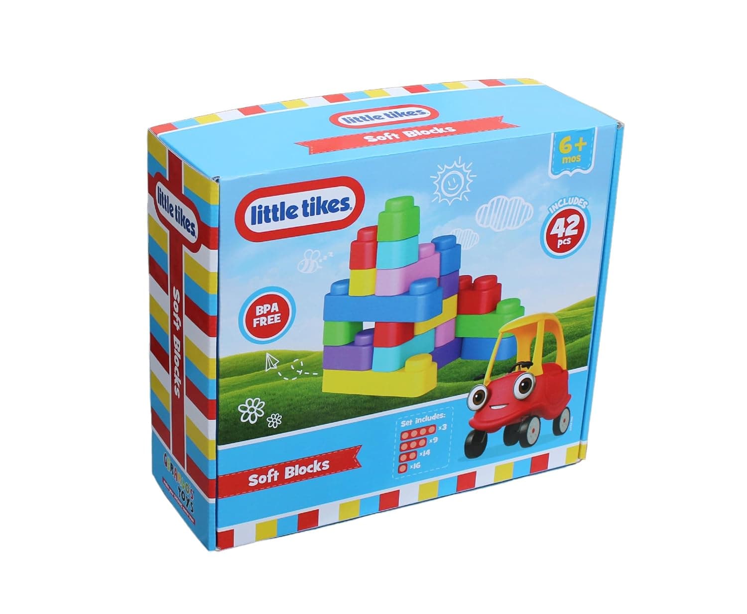 Little Tikes Soft Building Blocks - Montessori Toy Baby - Balancing Stones for Children - Motor Skills Toy from 1 Year - Soft Building Blocks - Building Blocks from 1 Year - Stacking Tower - Building