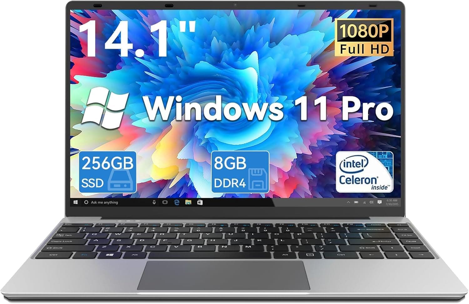 Intel Celeron N4020 14.1" Laptop, 8GB DDR4 Memory, 256GB SSD, Windows 11, Work & Entertainment FHD Display, 1TB Expandable SSD, USB3.0, Webcam