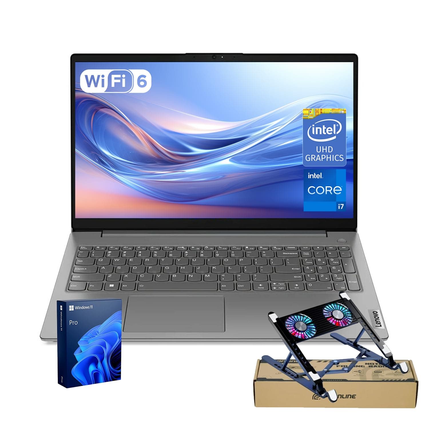 Lenovo V-Series V15 Business Laptop | 15.6" FHD Anti-Glare | 13th Gen Intel Core i7-13620H | 40GB RAM | 1TB SSD | Webcam | Wi-Fi 6 | HDMI | Windows 11 Pro | CO Foldable Laptop Radiator Cooler Bundle