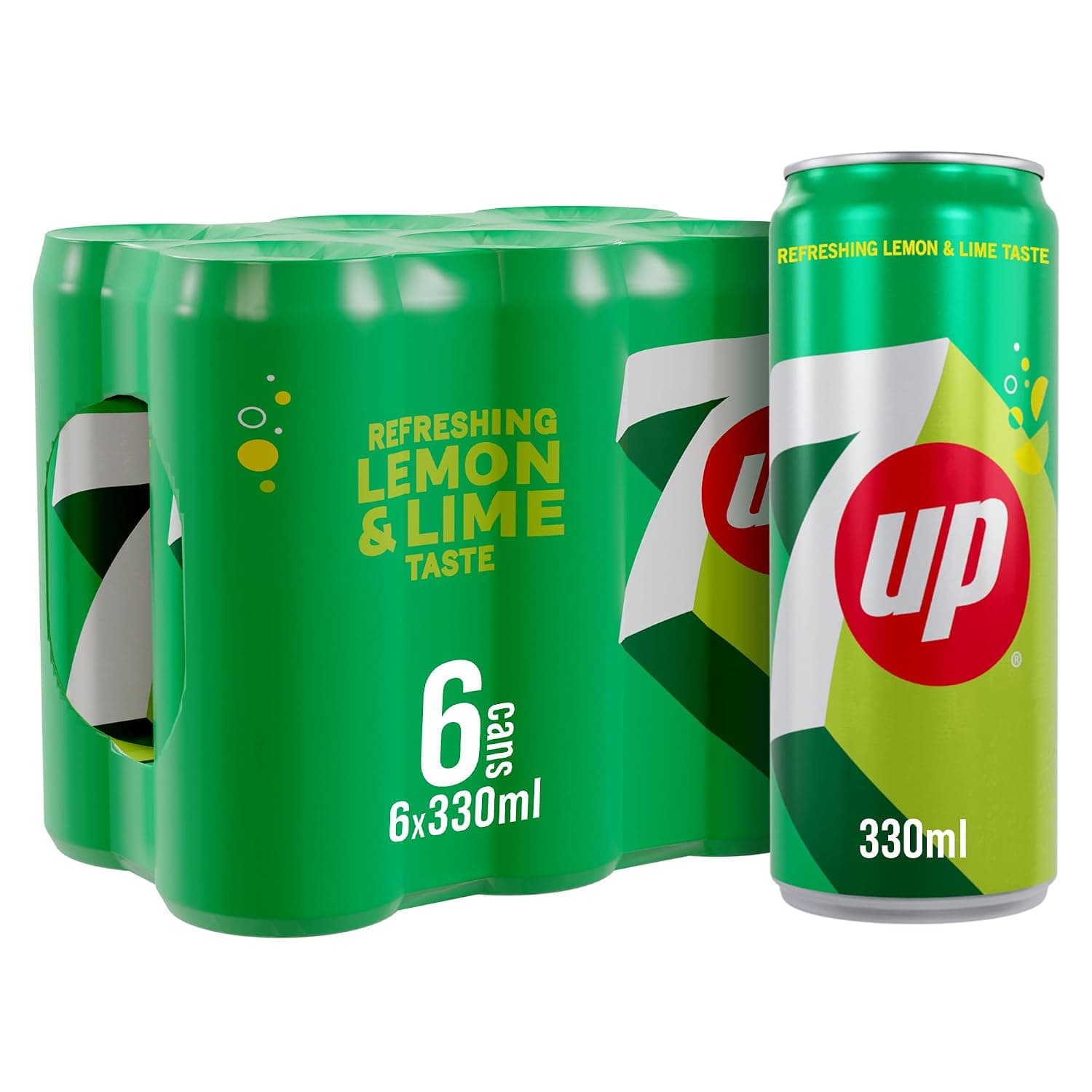 7UP, Carbonated Soft Drink, Cans, 330ml x 6