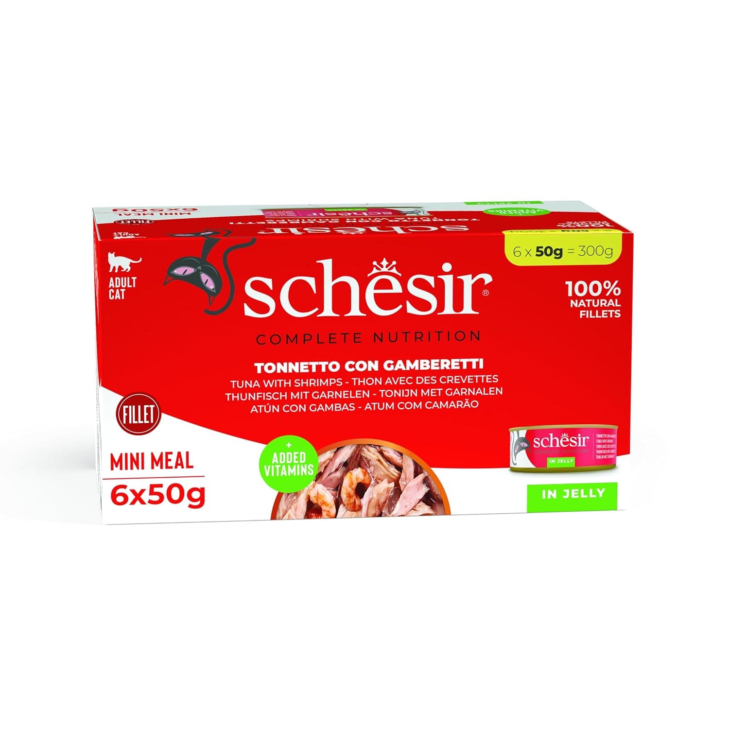 Schesir Cat Multipack Tuna with Prawns in Jelly 6x50g