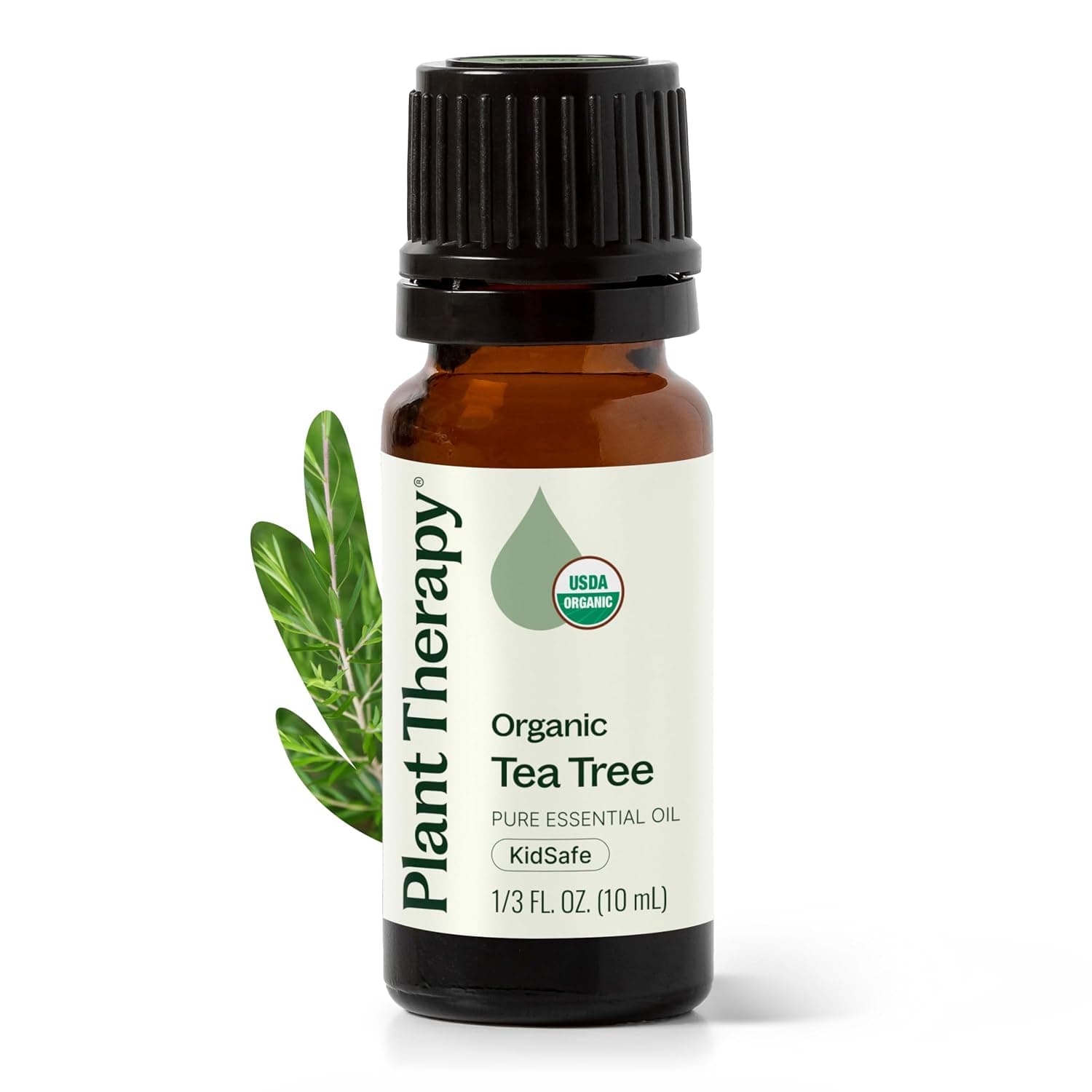 Plant Therapy Organic Tea Tree Oil (Melaleuca) 100% Pure, USDA Certified Organic, Undiluted, Natural Aromatherapy, Therapeutic Grade 10 mL (1/3 oz)