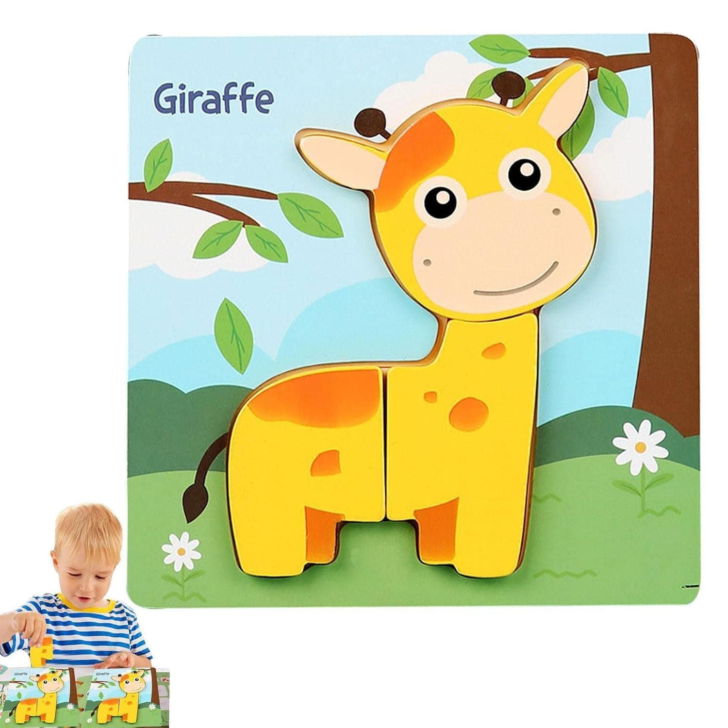 Toddler Puzzles Ages 1-3 | Montessori Toddler Puzzle, Wooden Baby Toddler Infant Puzzles for Kids | Animal Vehicle Shape Jigsaw Puzzle Color Sensory Toys for Toddlers Baby Infant Toys Gifts