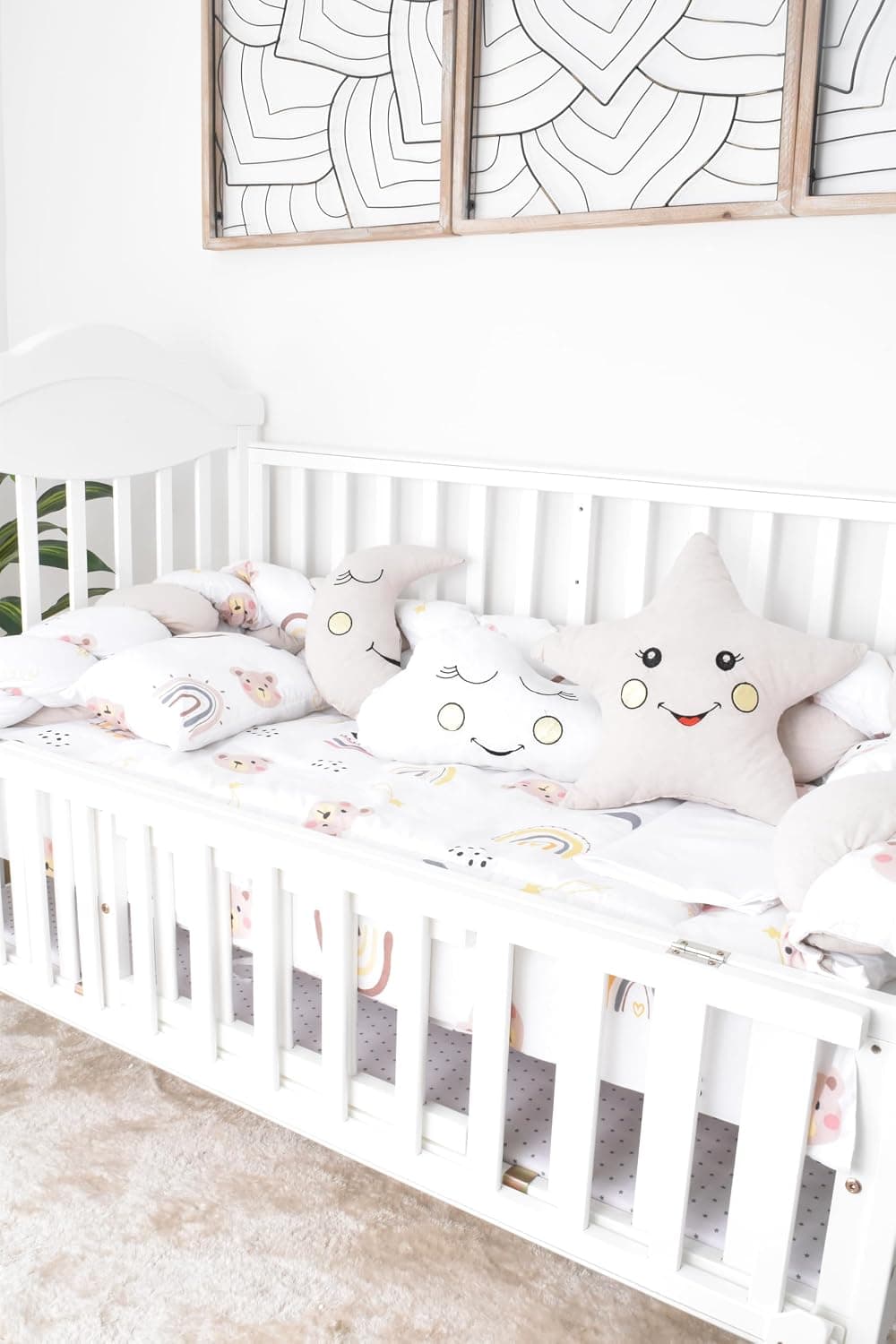 7 Piece Baby Bed Skirt with Rails (Shape 12)