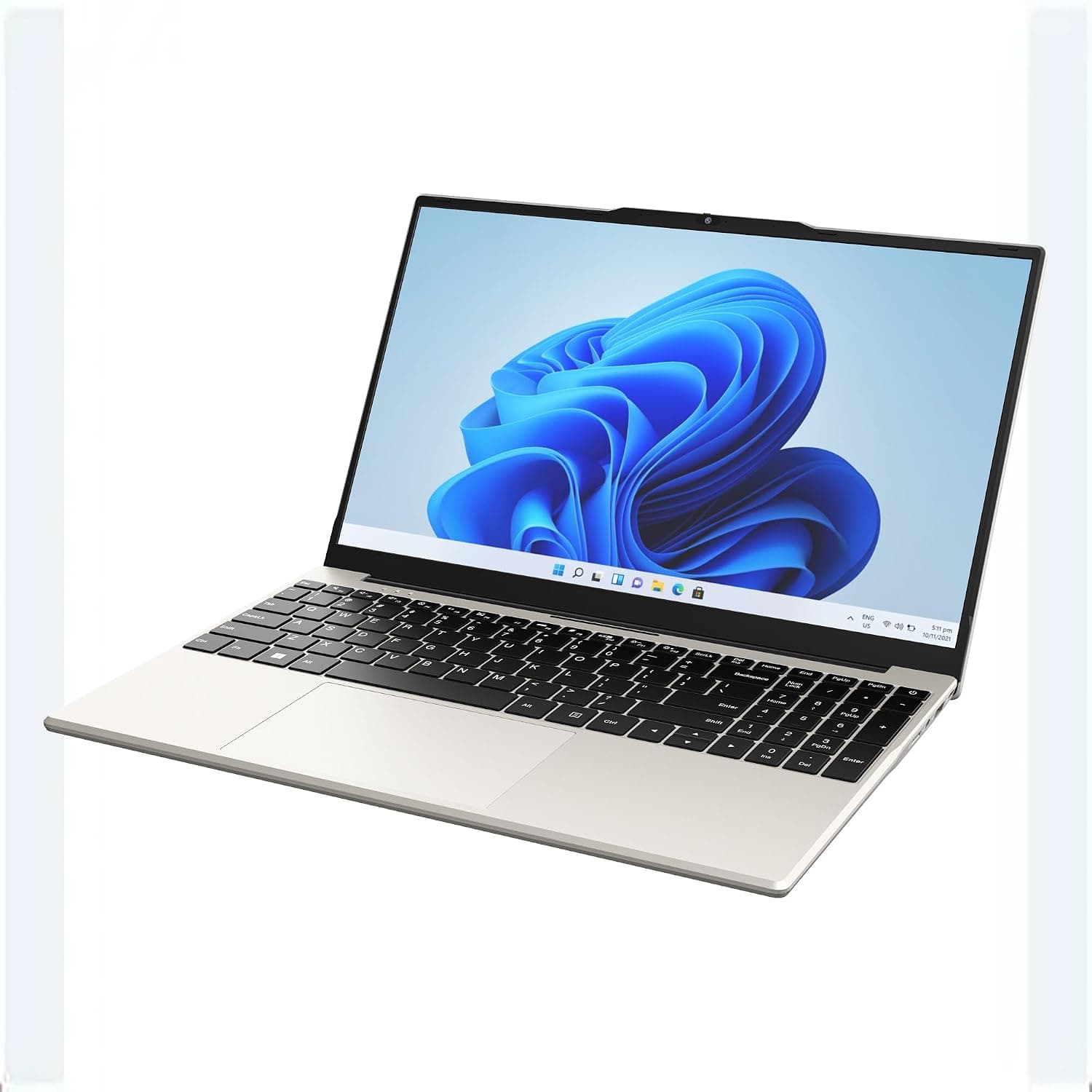 Azpen X1500 15.6" FHD Windows 11 Laptop, AMD A9-9400 Processor, 4GB RAM, 128GB Storage, Radeon R5 Graphics, with Lifetime Office 365 and Carrying Case (Champagne)