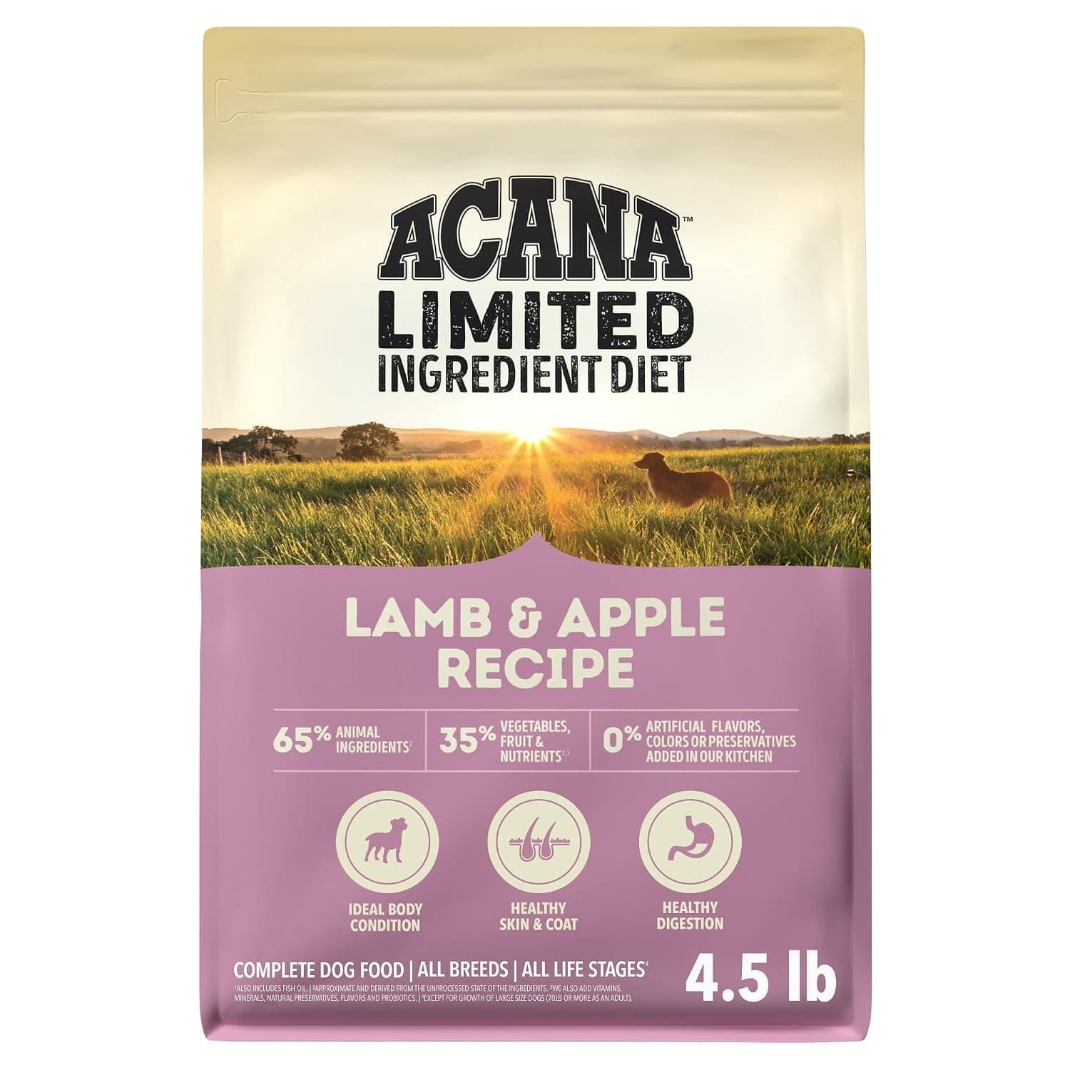 ACANA Singles Limited Ingredient Dry Dog Food, Grain Free Lamb & Apple Dog Food Recipe, 4.5lb