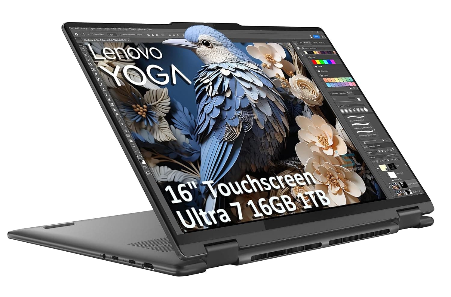 Lenovo Yoga 7 7i 2-in-1 Laptop (16" FHD+ Touchscreen, AMD Ryzen 7 8840HS (Beat i7-1355U), 16GB RAM, 1TB SSD), AI PC, Backlit Keyboard, Fingerprint, FHD IR Webcam, WiFi 6E, Win 11 Home, Arctic Gray