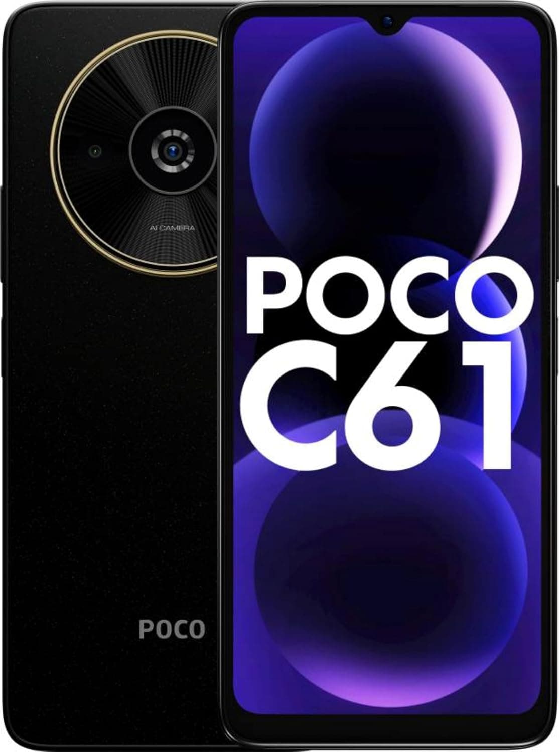 POCO C61 (Diamond Dust Black, 6GB RAM, 128GB Storage)| Expandable Upto 1 TB |Upto 12 GB RAM with Turbo RAM |6.71" HD+ 90Hz Display with Gorilla Glass 3 Protection |Side Fingerprint Sensors |USB Type C