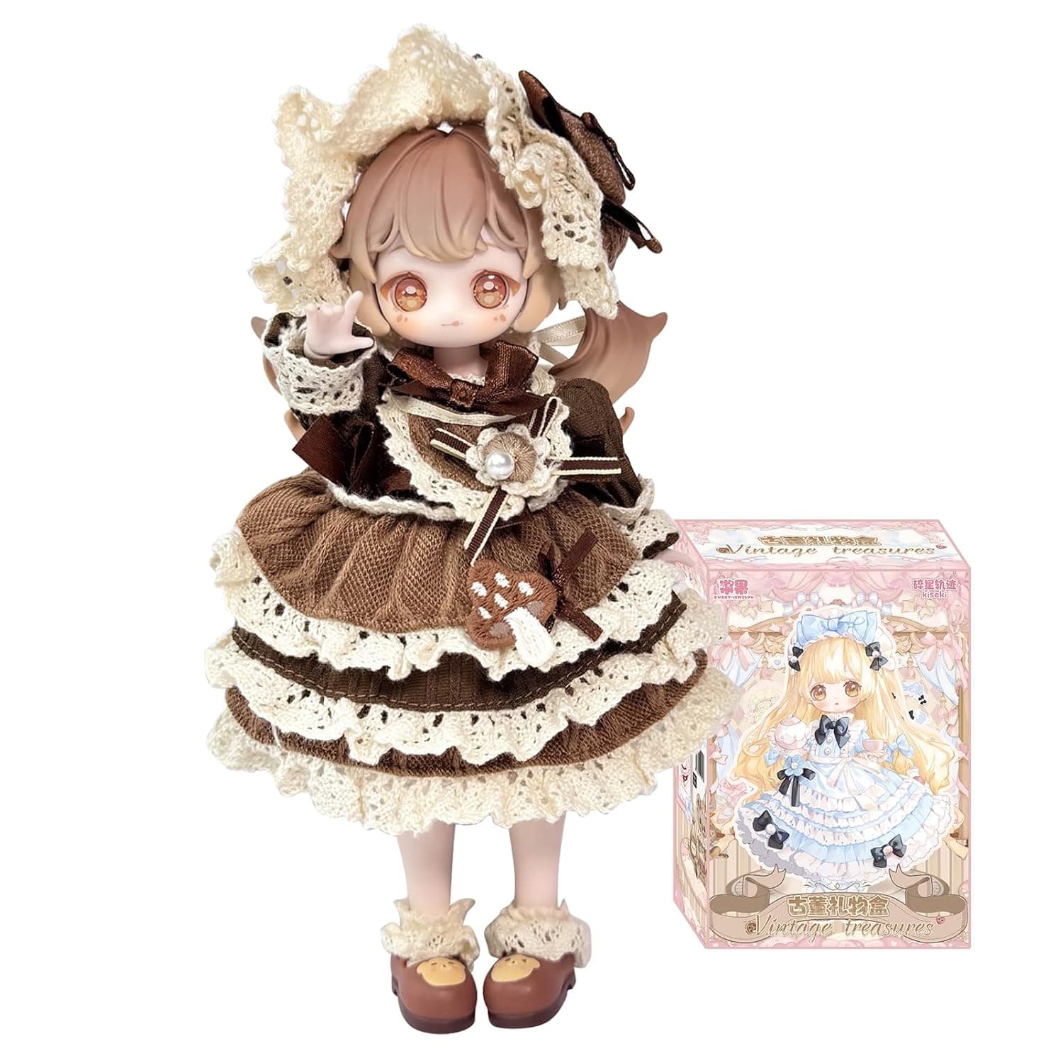 Vintage Treasures Series 7 Inches Ball Jointed Doll, BJD Blind Box 1PC (1 of 10 Possible Styles ) Cute Dressing-up Dolls Collectible Figures Birthday Gifts