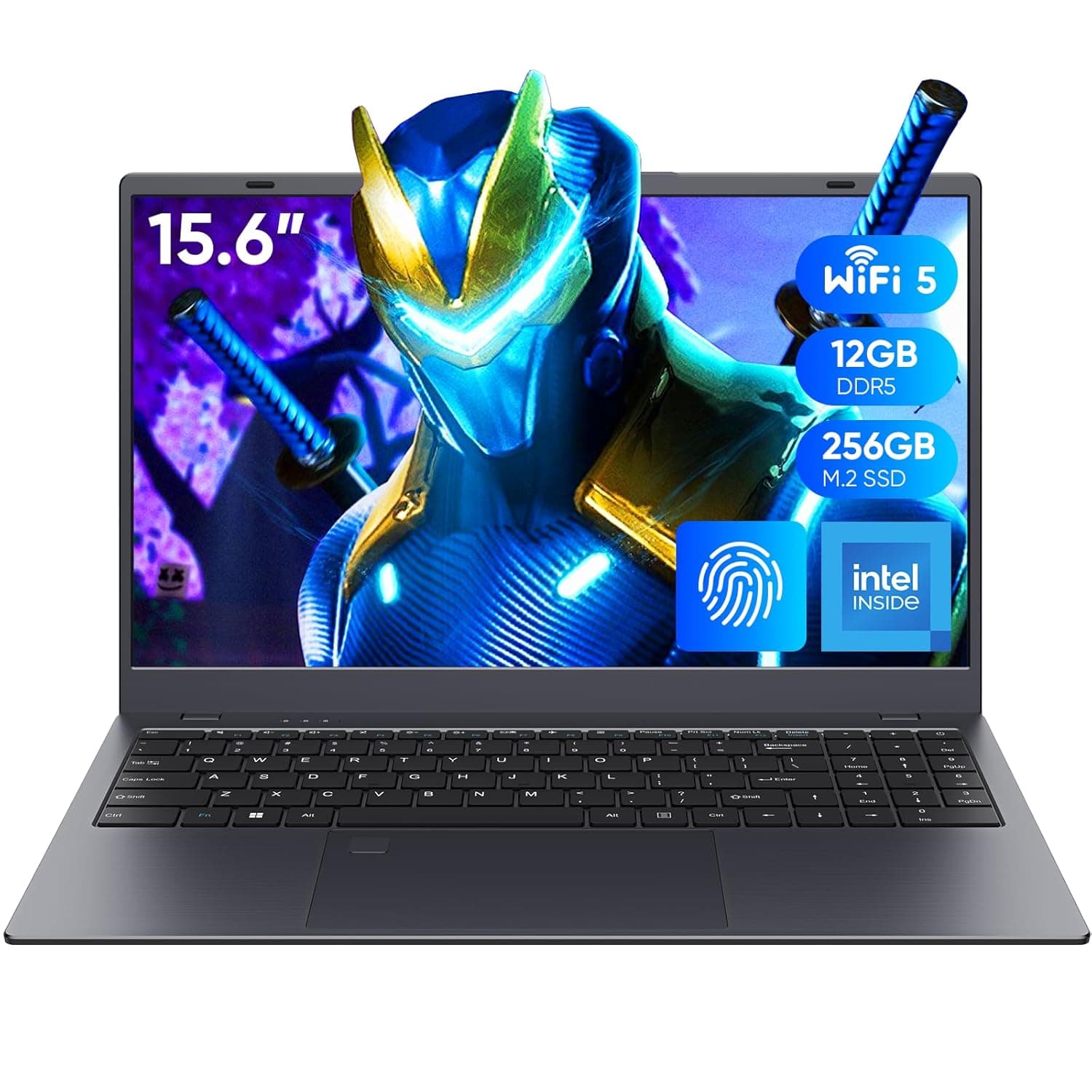 Coolby - 15.6" Laptop, 12GB RAM/256GB SSD, 1920x1080 IPS Display, Intel N95 (Beats N5095), Quad-Core Laptop, Fingerprint Compatible, WiFi