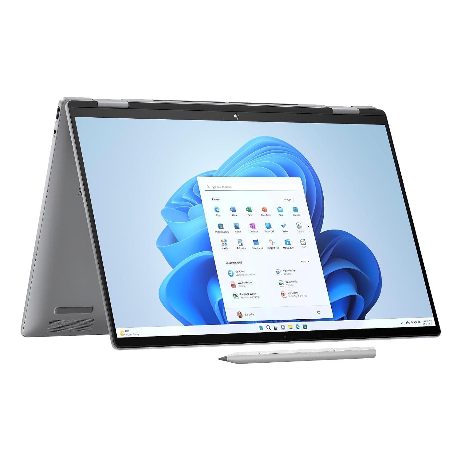 HP Envy x360 2-in-1 Laptop 16-ad0001nx, 16" 3K Display, Touch screen, AMD Ryzen 7 8840HS, AMD Radeon Graphics, 16GB RAM, 512GB SSD, 2 Year Warranty, Windows 11 Home, Meteor silver - B0MD8EA