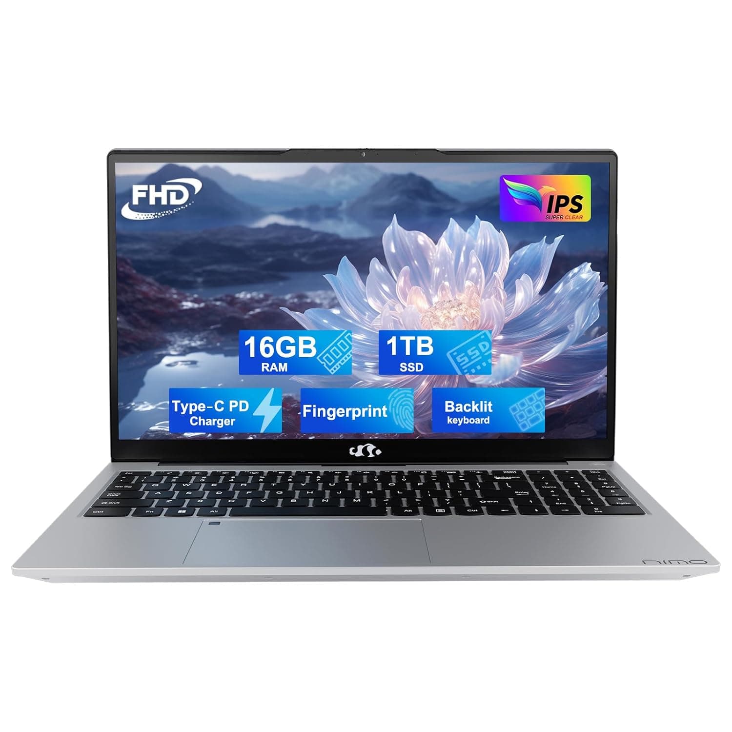 15.6" IPS FHD Student Laptop, 16GB RAM 1TB SSD, Intel Pentium Quad-Core N100 (Beat to i3-1115G4, Up to 3.4GHz), Backlit Keyboard, Fingerprint, 65W Type C, WiFi 6, BT5.2, USB3.0, Win 11