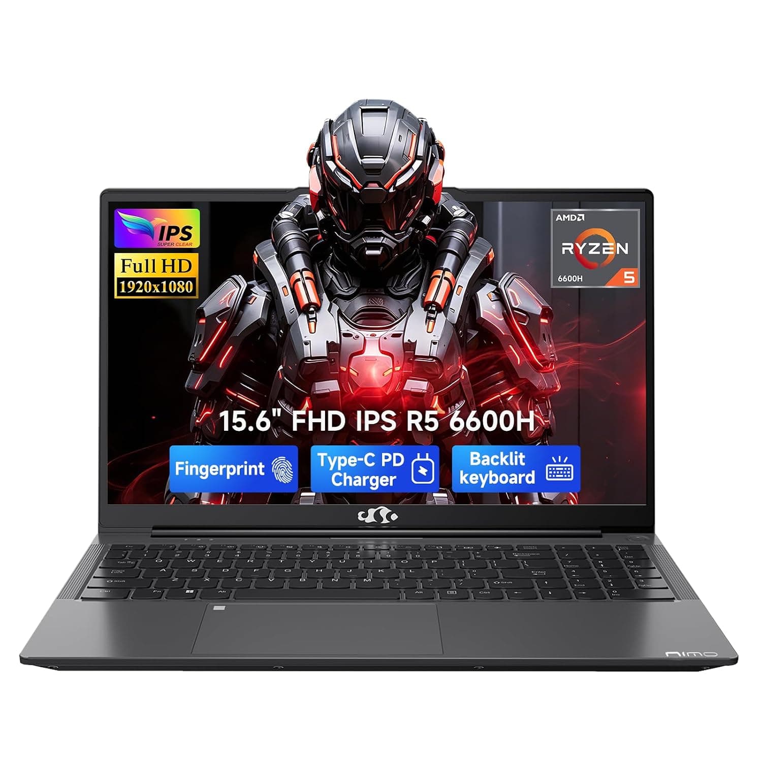 NIMO 15.6" Light-Gaming-Laptop, 8 Cores AMD Ryzen 7 Pro 6850U 32GB LPDDR5 RAM 2TB SSD (Beat i7-1360P Up to 4.7GHz) AMD Radeon 680M GPU IPS FHD Computer with 100W Type-C Backlit Keyboard Fingerprint