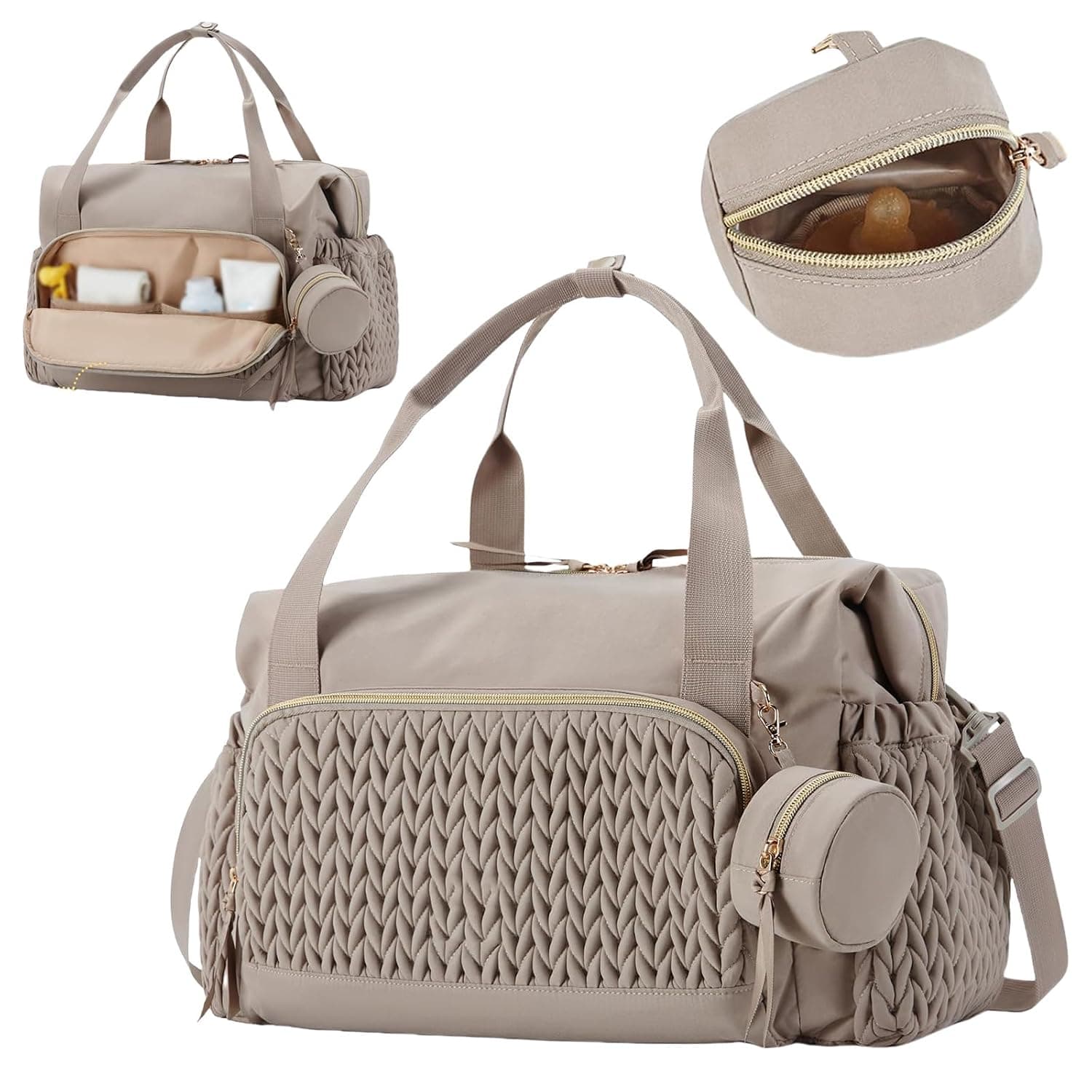 Diaper Bag Tote Large Capacity Baby Bag with شنطة اطفال رضع, Travel Maternity Bag with Pacifier Holder and Changing Pad, Multi-Function Organizer for Mom and Dad