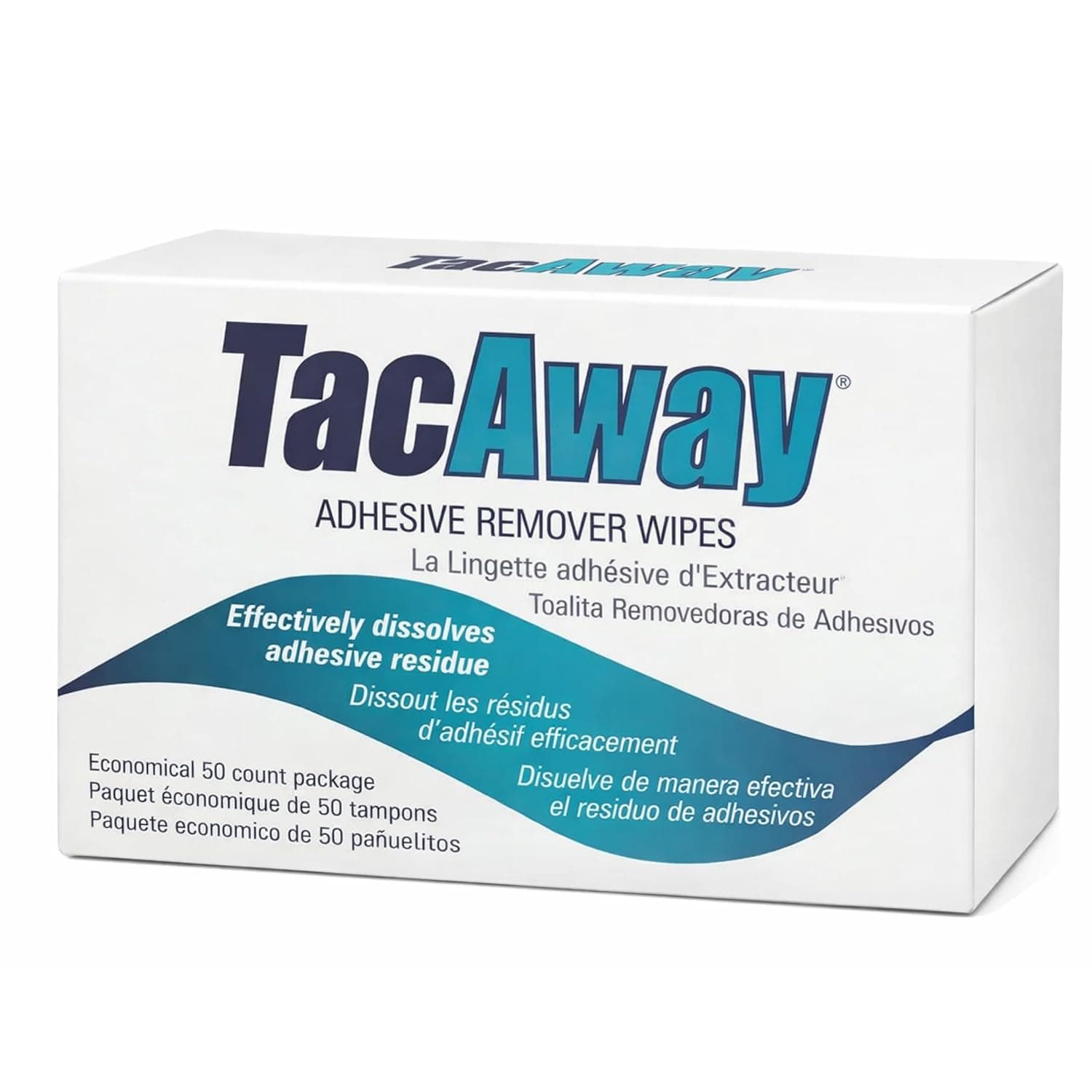 TRMS408W - Tacaway Adhesive Remover Wipe, Non-Acetone, 50/Box