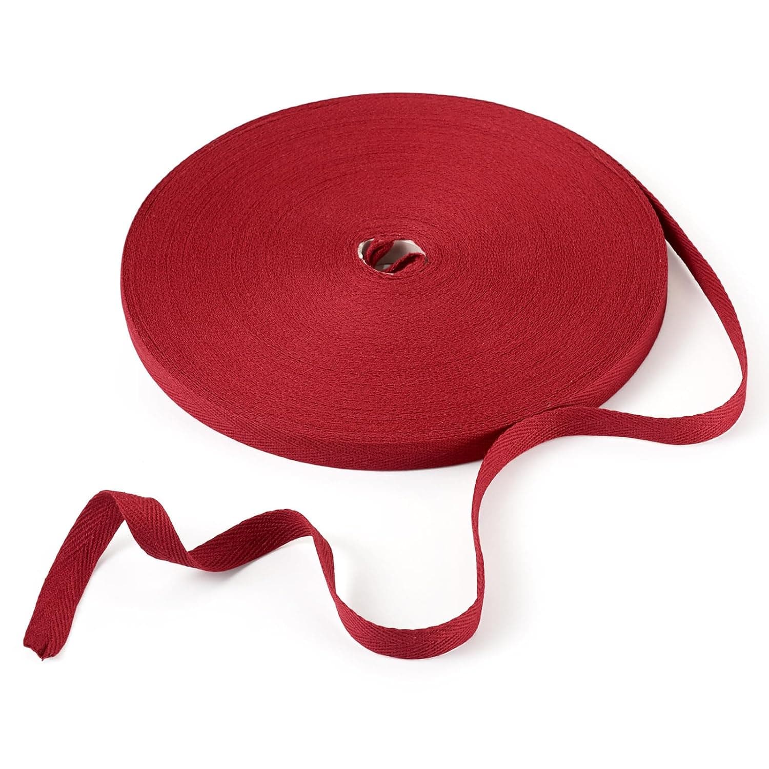 FASHEWELRY 49 Yards Dark Red Cotton Twill Tape Ribbon 3/8 inch Herringbone Sewing Bias Tape for Sewing Binding Christmas Gift Wrapping DIY Crafts Sewing Home Decoration