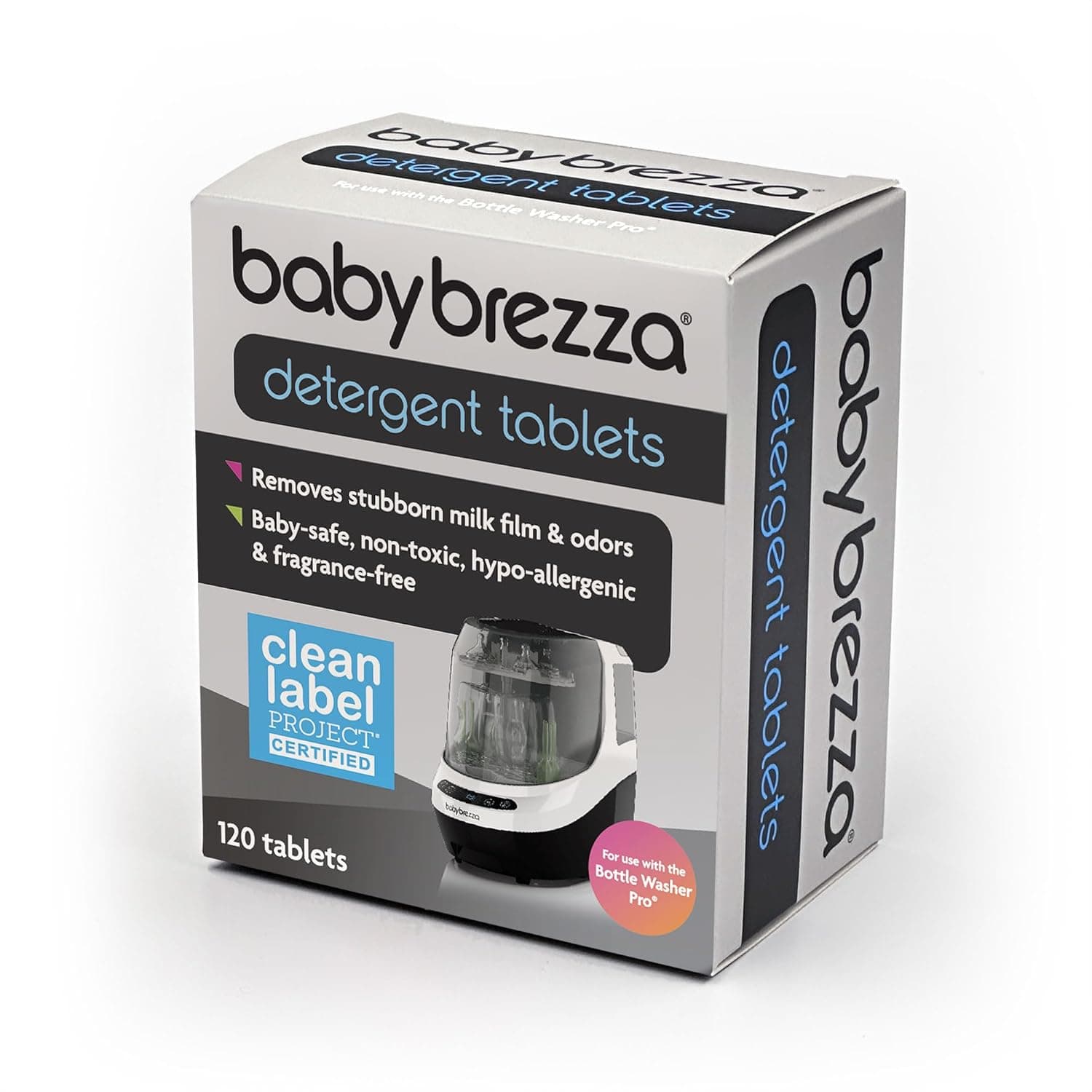 Baby Brezza Official Detergent Soap Tablets for Baby Brezza Bottle Washer Pro, 120 Tablets | Universally Compatible with All Brands of Baby Bottle Washers Including Baby Brezza Bottle Washer Pro