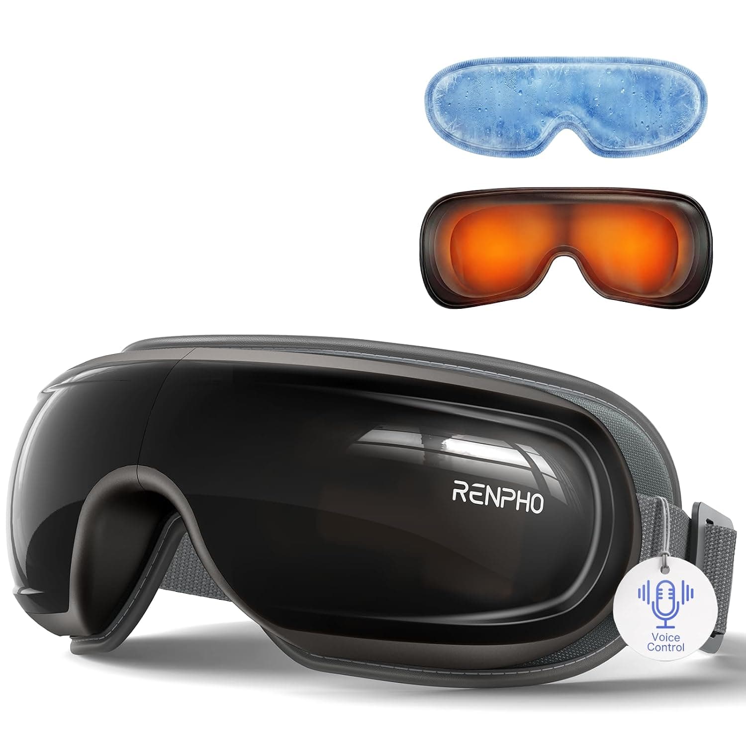 RENPHO Eye Massager, Sleep Mask with Preset Commands & Heat, Heated Eye Mask with DIY Massage Setting, Bluetooth Music Eye Relax Devices, Eyeris 3
