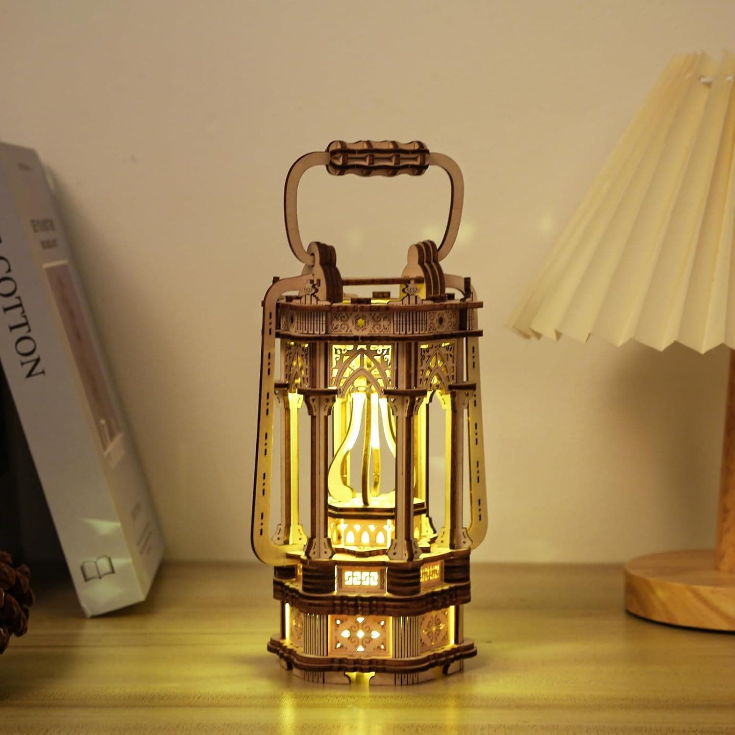 3D Wooden Puzzle for Adults, Hand Lantern, Wooden Model Kit for Adults to Build, Wooden Mechanical Construction Set, Home Office Desk Decoration Creative Gifts Idea, Gift for Birthday Father's Day