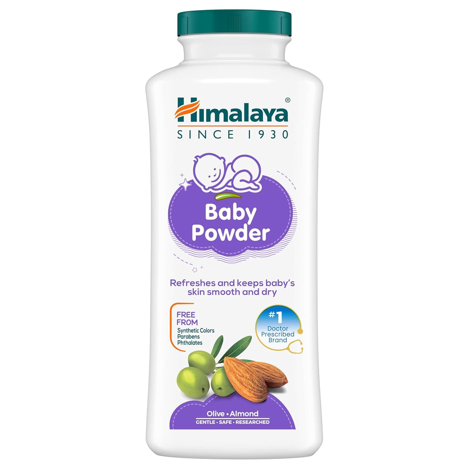 Himalaya Baby Powder – 100g | Keeps Baby’s Skin Dry, Soft & Fresh | With Olive & Almond | Free from Parabens, Phthalates & Synthetic Colours | Gentle & Safe for Sensitive Skin