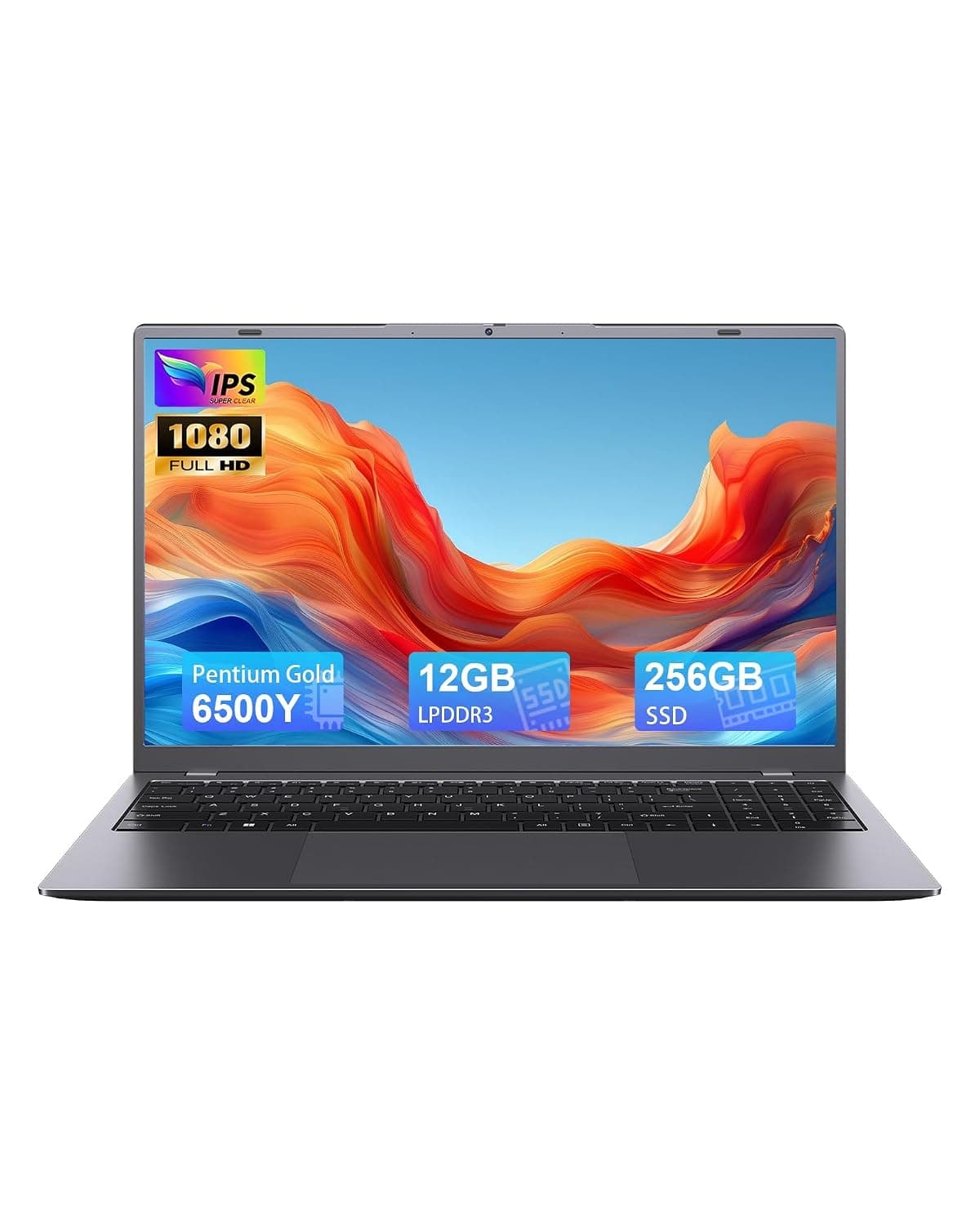 14 inch Laptop with Pentium Gold 6500Y(Up to 3.4GHz), 12GB RAM 256GB SSD,1080P Full HD, USB-C,WiFi 5,BT5.0,Gray Computer Laptops for School, Business
