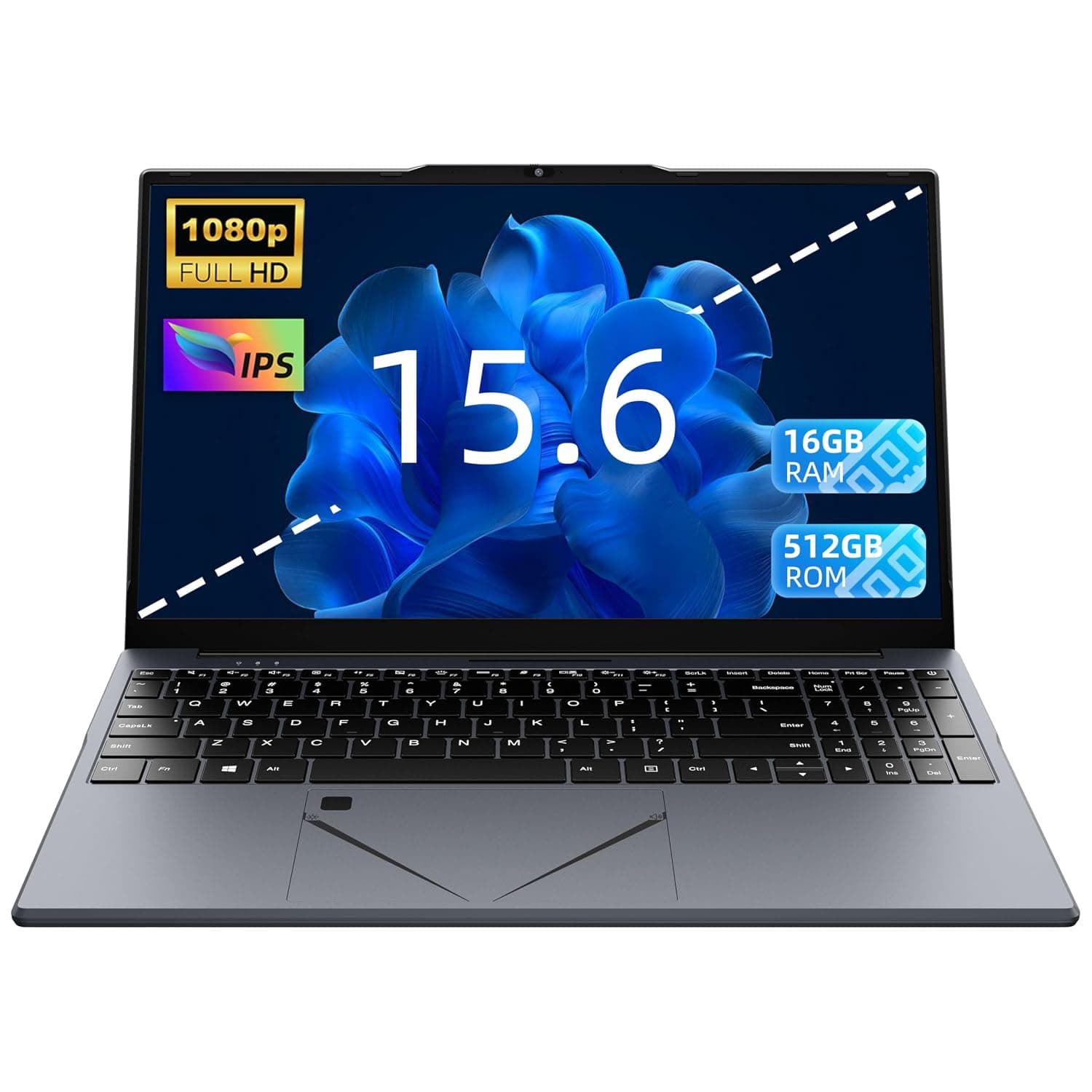 15.6" Laptop, Ryzen 5 3500U (Up to 3.7GHz) Quad-Core Processor, 16GB DDR4 RAM,512G NVMe SSD, Portable Notebook with Adjustable Touchpad & Privacy Webcam Switch (16+512G)