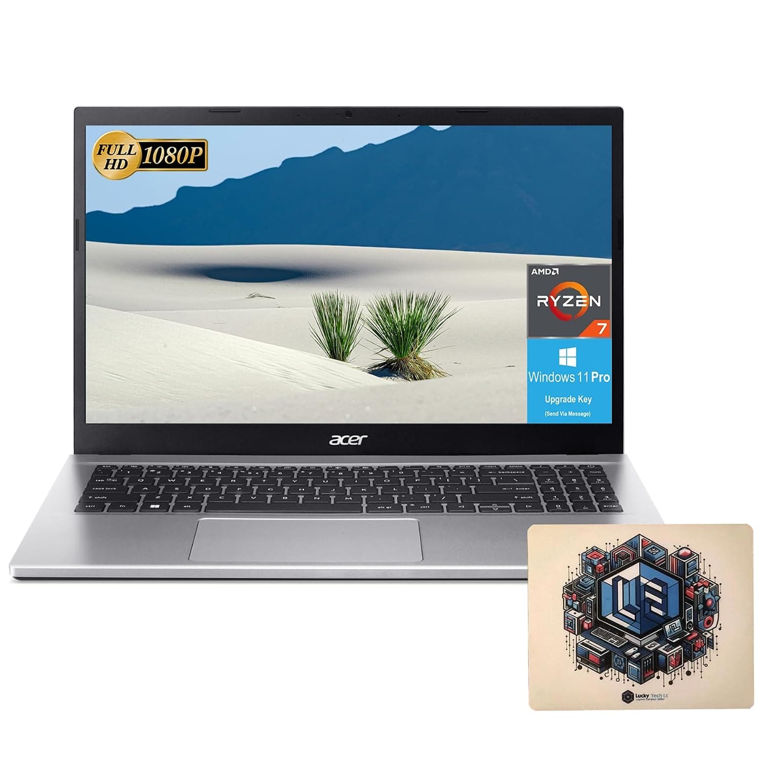 acer 2024 Newest Everyday Laptop, 15.6" FHD Display, AMD Ryzen 7 5700U (8 Core, Beat i7 11390H), 16GB RAM, 512GB SSD, Webcam, Wi-Fi 6, Windows 11 Pro