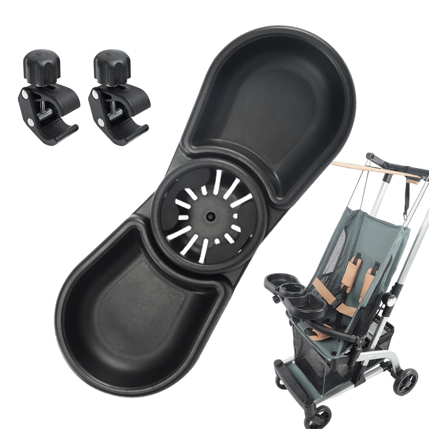 Stroller Snack Tray Adjustable Cup Holder Tray | Outing Equipment for Lawn Poolside Yard City Driveway Reading Garden Pathway