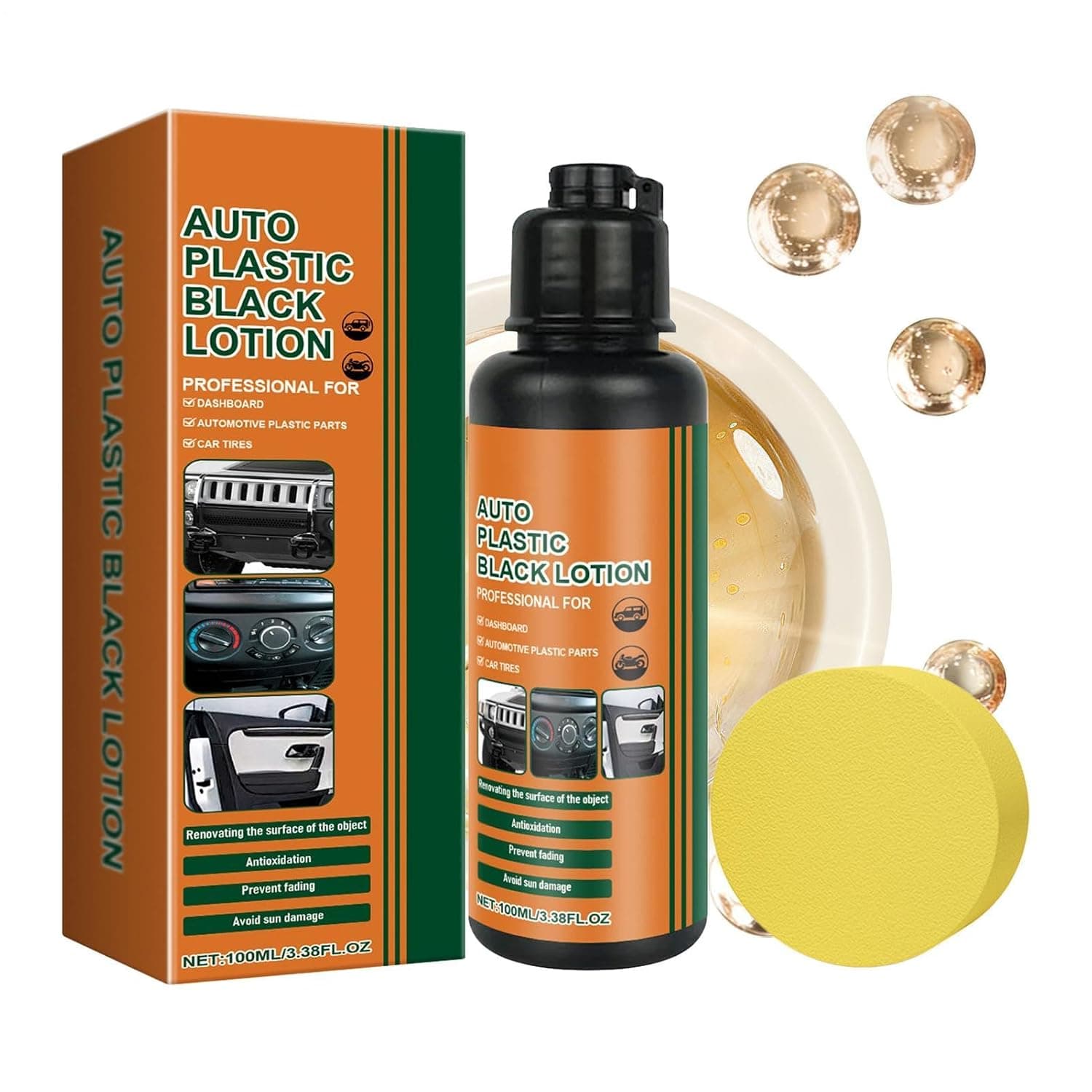 Car Black Trim Restorer | 100ml Interior Repair Dressing Lotion | Auto Trim Restorer,for Sedan SUV Truck Dashboard Door Panel Center Console