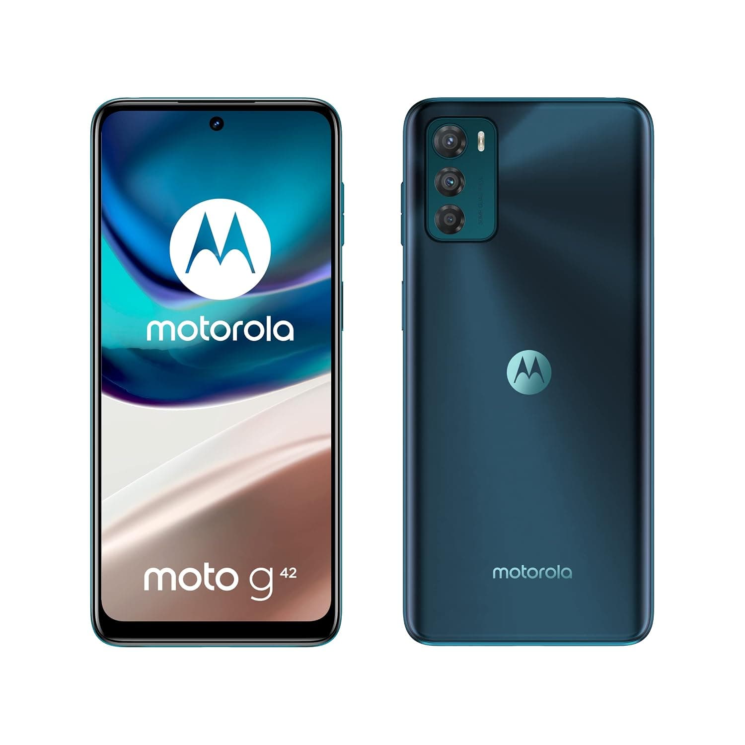 Motorola Moto G42 Dual-SIM 128GB ROM + 6GB RAM (GSM Only | No CDMA) Factory Unlocked 4G/LTE Smartphone (Atlantic Green) - International Version