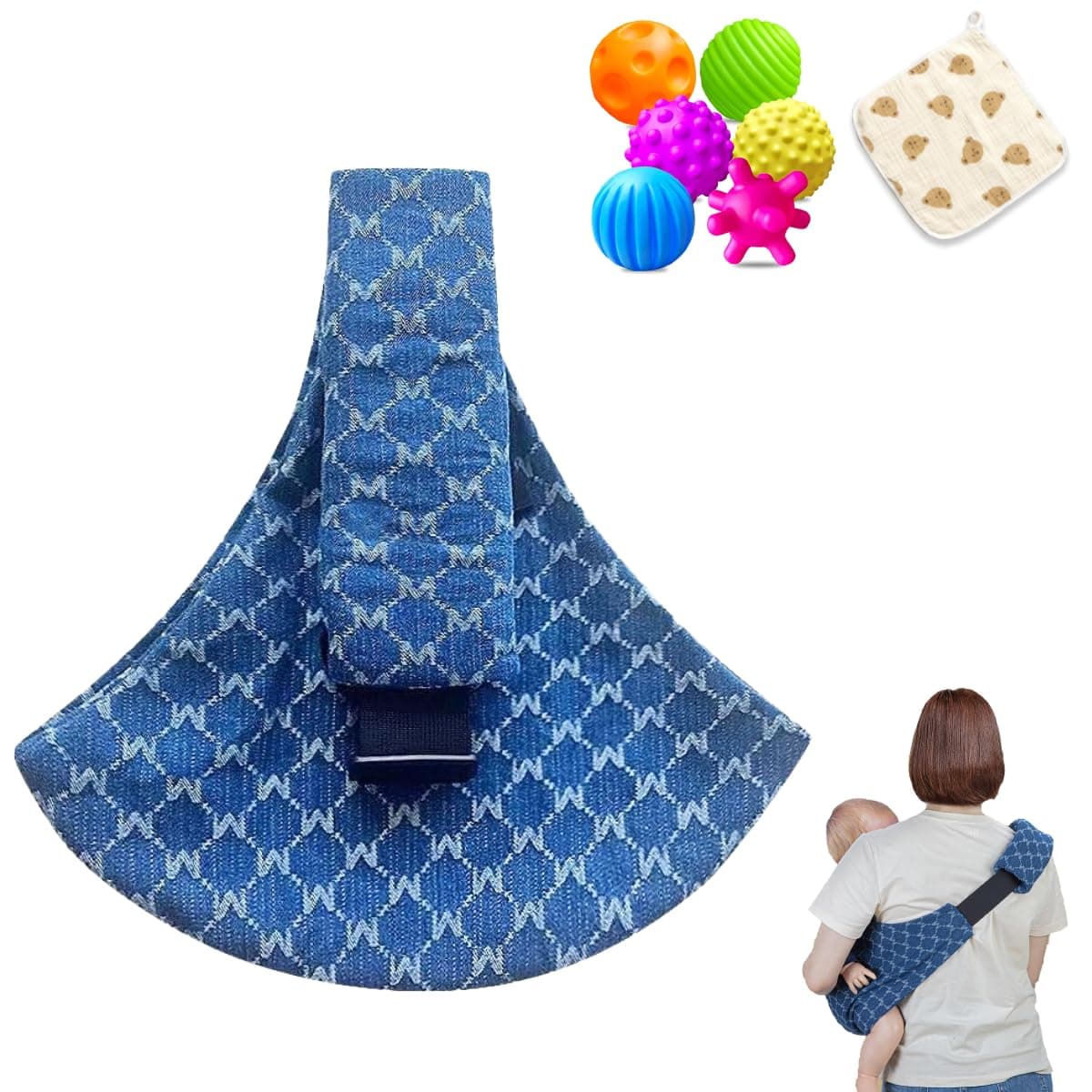Baby Sling Carrier, Adjustable Baby Carrier, Adjustable Sling Easy Toddler Carrier Comfortable Baby Wrap Carrier Baby Carrier Wrap for Newborn Up to 3-36 Months (Blue)