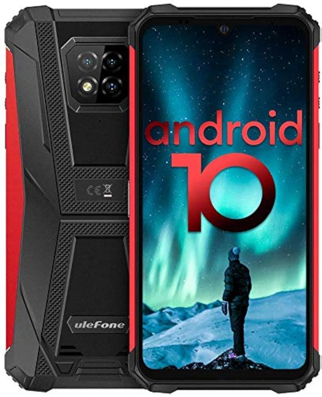 Ulefone Armor 8, 5580mAh Battery, 4GB + 64GB, Android 10 Rugged Mobile Phone with Octa-Core, 6.1 Inch IP68/69K Screen, NFC, OTG, GPS, Bluetooth 4.2 Waterproof Outdoor Phone (Red)