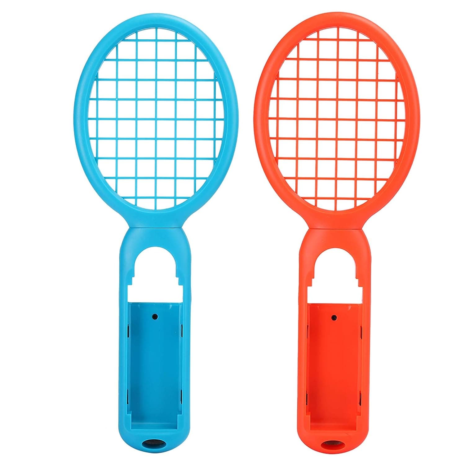 Generic Tennis Racquet Motion Sensing Controller for Game Console Accessories, Ergonomic Lightweight Design, Enhances Sports Games, Suitable for Family Fun, Durable ABS Material, 2 Units (Red + blue