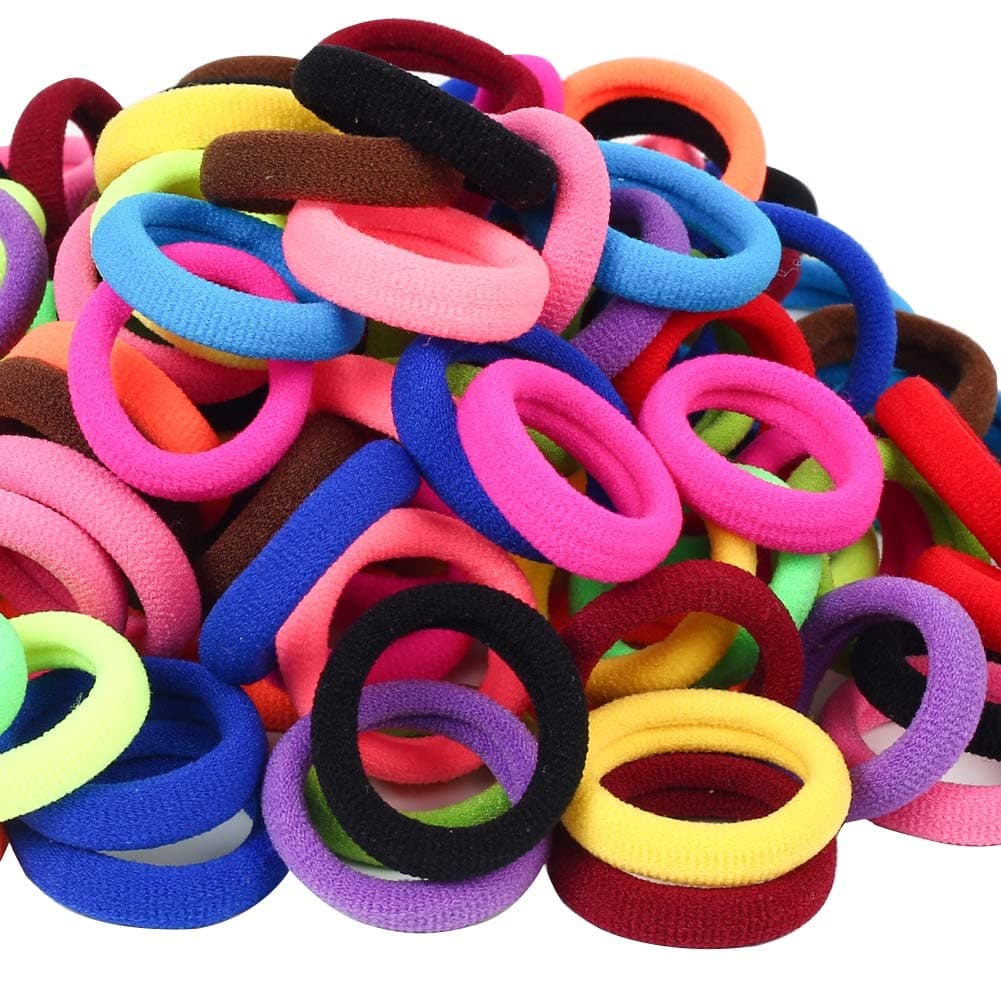 120 Pcs Baby Hair Ties, Cotton Toddler Hair Ties for Girls and Kids, Multicolor Small Seamless Hair Bands Elastic Ponytail Holders(15 Colors) | QRTVI Soft Small Seamless Cotton Hair Tie, No Damage Hair Accessories for Girls (15 Colors)