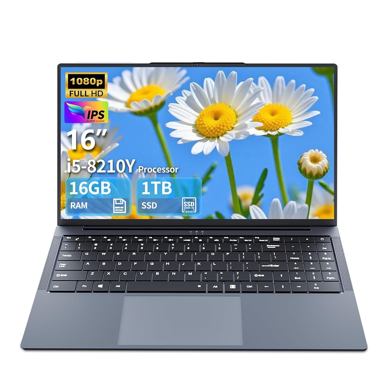 16 Inch Laptop, Laptop Core i5 up to 3.60 Ghz, 16 GB RAM 1TB SSD Notebook, Gaming Laptop 1920 x 1200 FHD IPS Display, Backlit Keyboard Full Size Wi-Fi 5, for Study Work