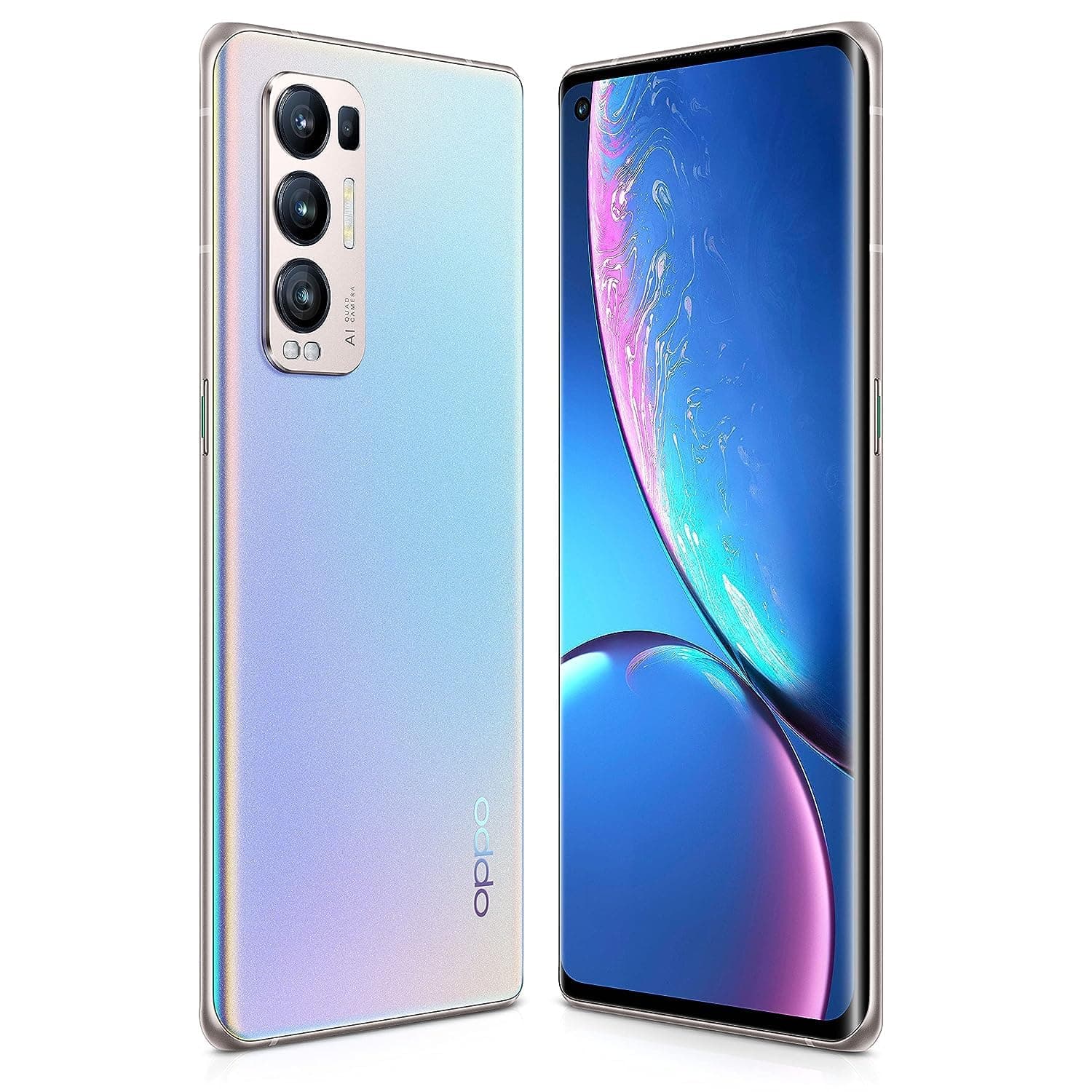OPPO Reno5 Pro 5G Dual SIM Smartphone 256GB 12GB RAM, 65W SuperVOOC, 50MP AI Quad Camera, 4K Highlight Video, Fingerprint and Face Recognition, Mobile Phone, Galactic Silver