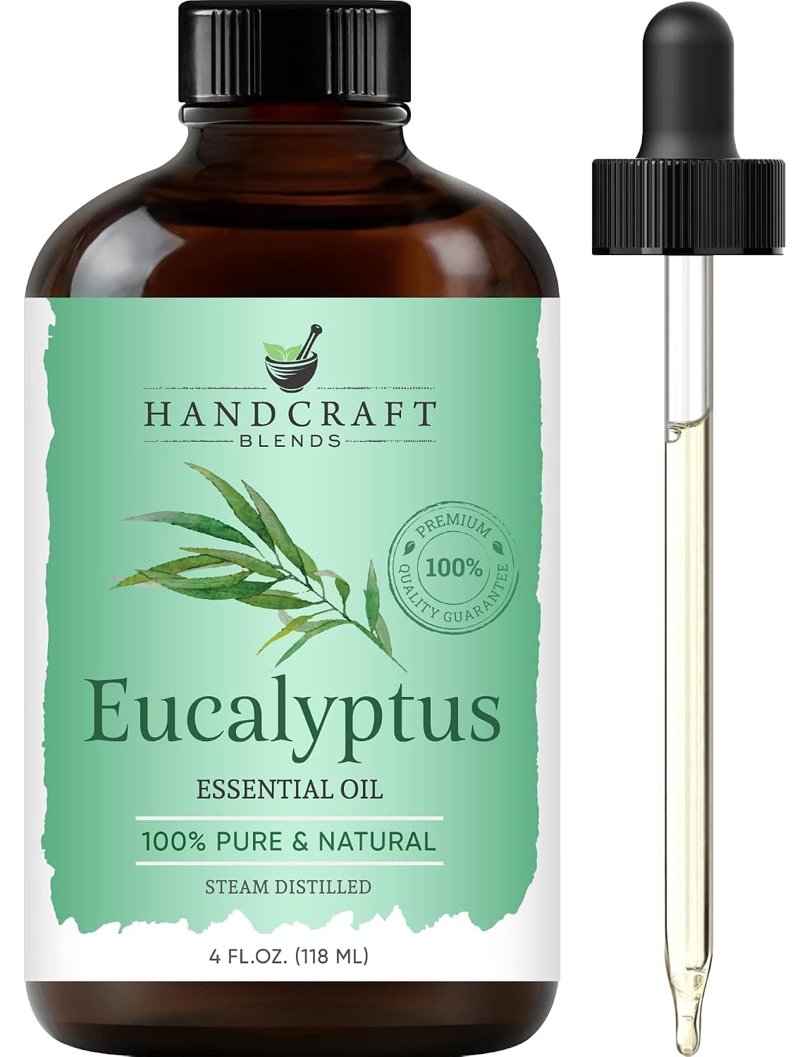 Handcraft Blends Eucalyptus Essential Oil - Huge 4 Fl Oz - 100% Pure and Natural - Premium Grade with Glass Dropper