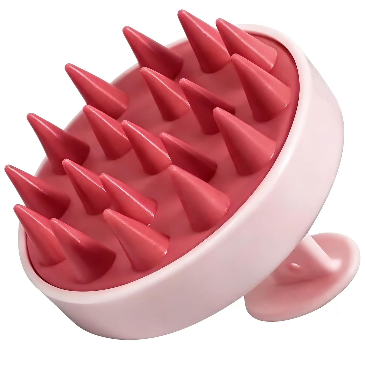2pcs Scalp Massage Brush, Pink and White, Silicone Hair Care Tool, Ergonomic Design, Deep Cleansing and Stress Relief