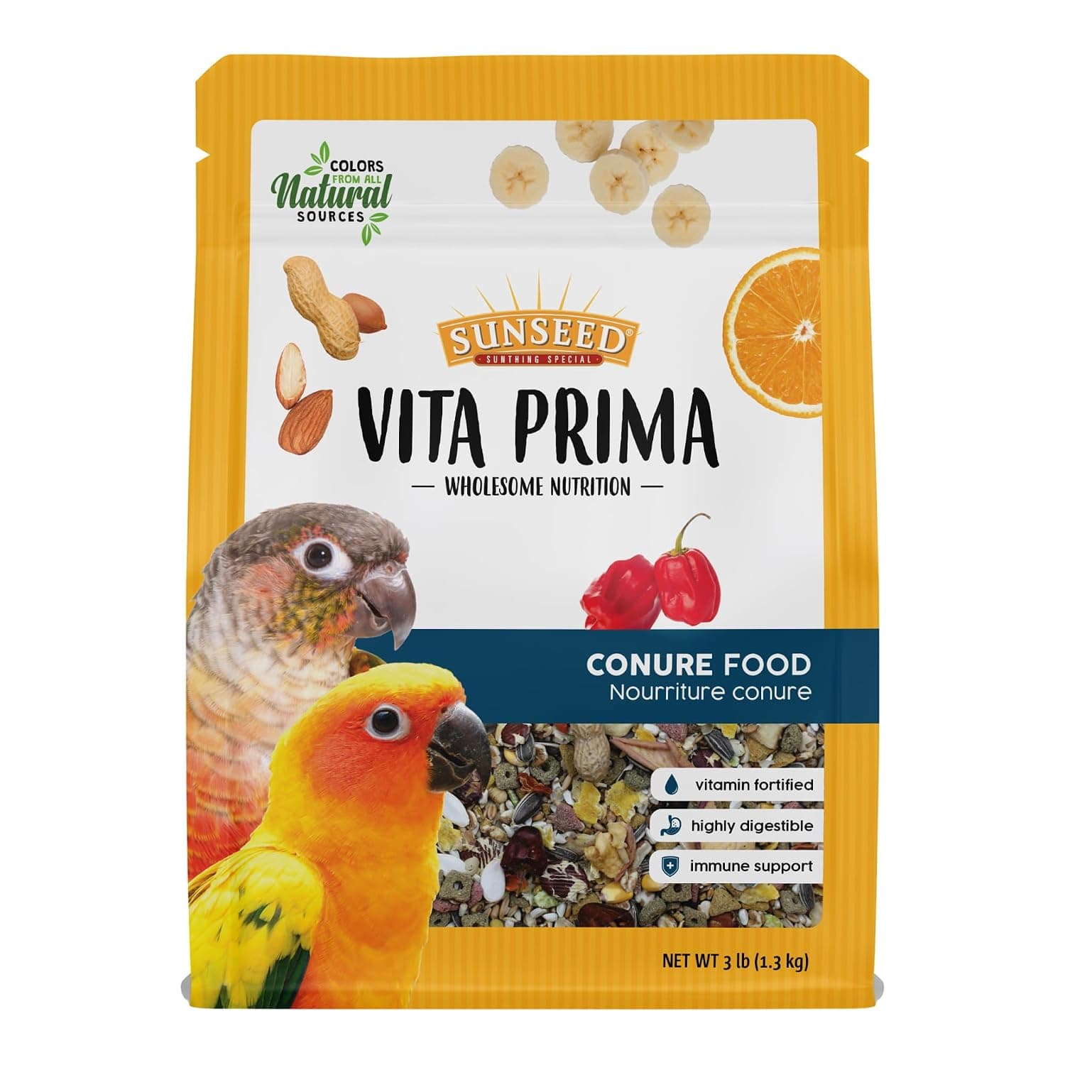 Sunseed Vita Prima Wholesome Nutrition Conure Food, 3 LBS