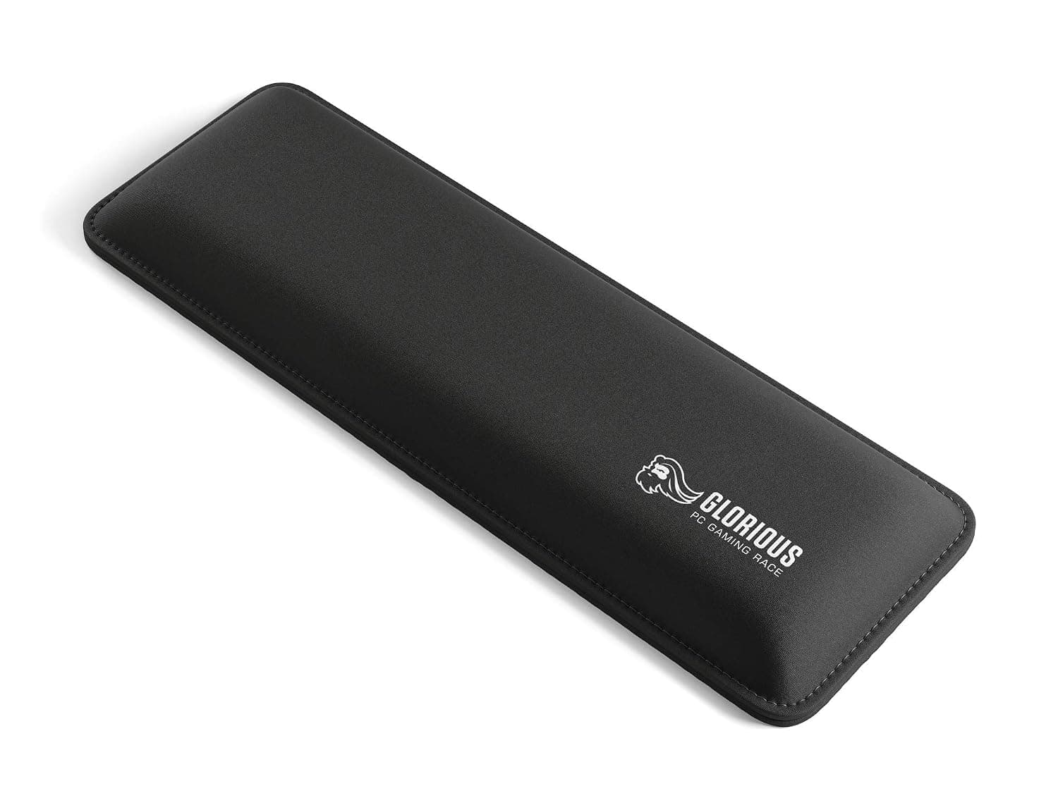 Glorious Gaming Padded Keyboard Wrist Rest (Compact, 25mm Thick) - Anti-Fray Stitched Edges, Smooth Cloth Surface, Anti-Slip Rubber Base, Medium Firmness, 300 x 100 x 25mm - Black